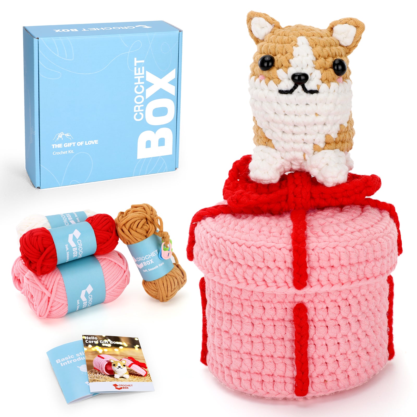 CROCHET BOX Complete Crochet Kit for Beginners —— Corgi Gift Box