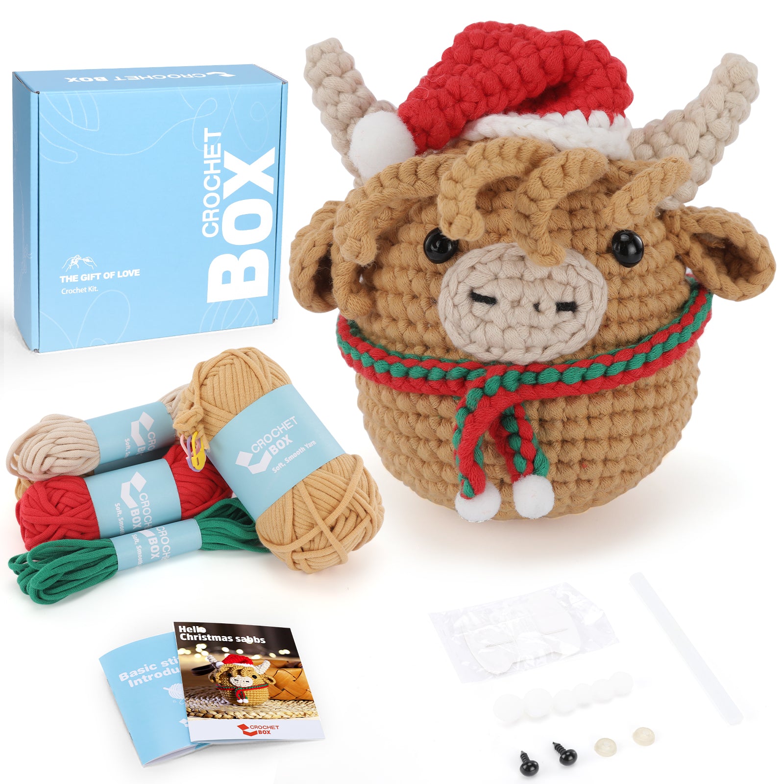 CROCHET BOX Complete Crochet Kit for Beginners —— Christmas sabbs