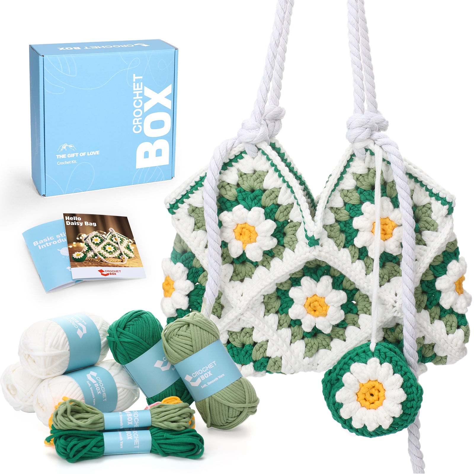 CROCHET BOX Complete Crochet Kit for Beginners —— Daisy Bag