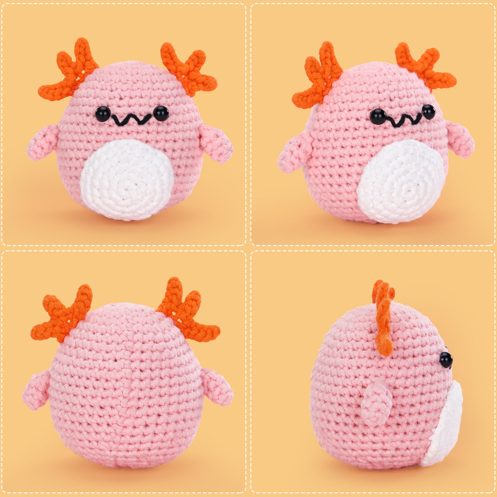 CROCHET BOX Complete Crochet Kit for Beginners - Axolotl