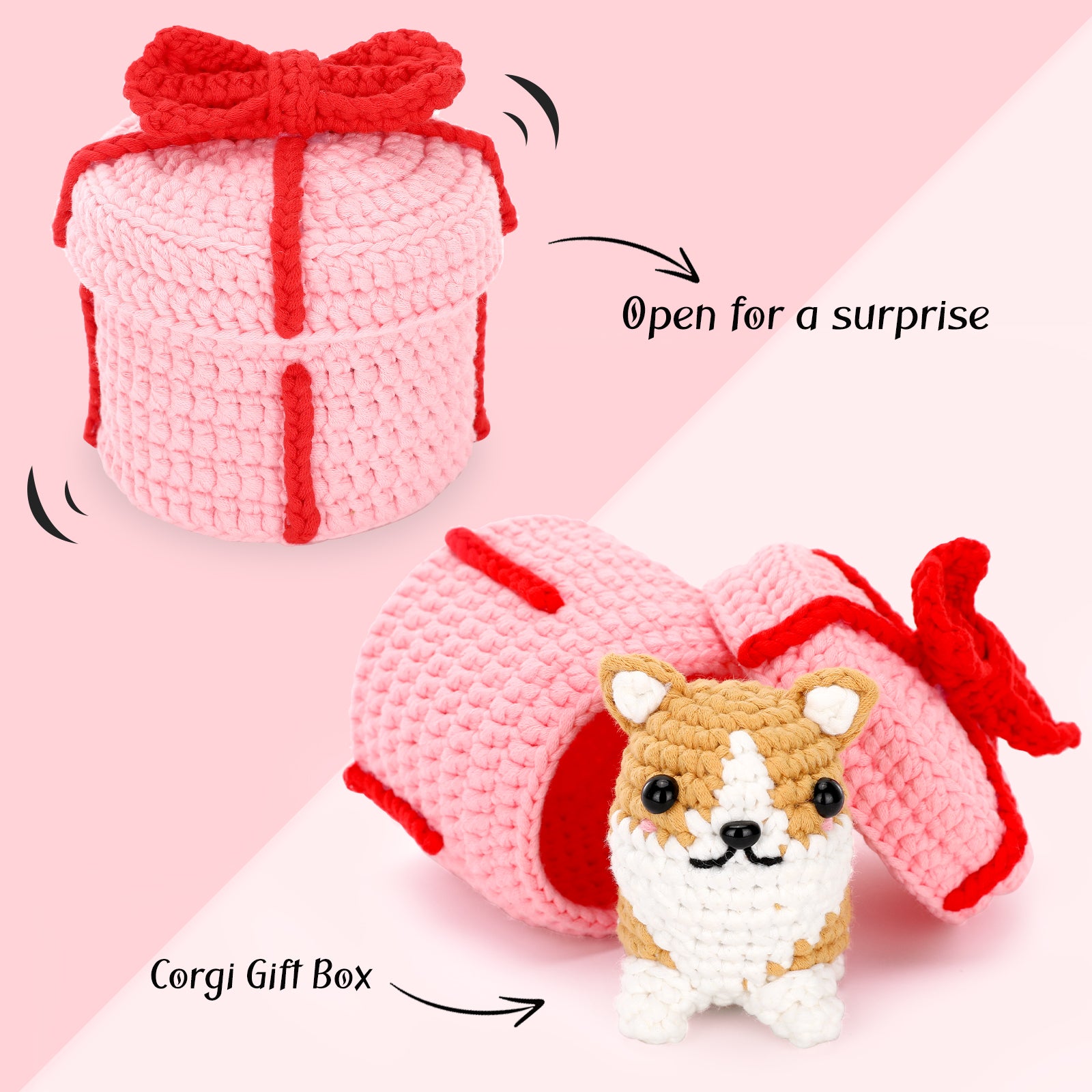 CROCHET BOX Complete Crochet Kit for Beginners —— Corgi Gift Box