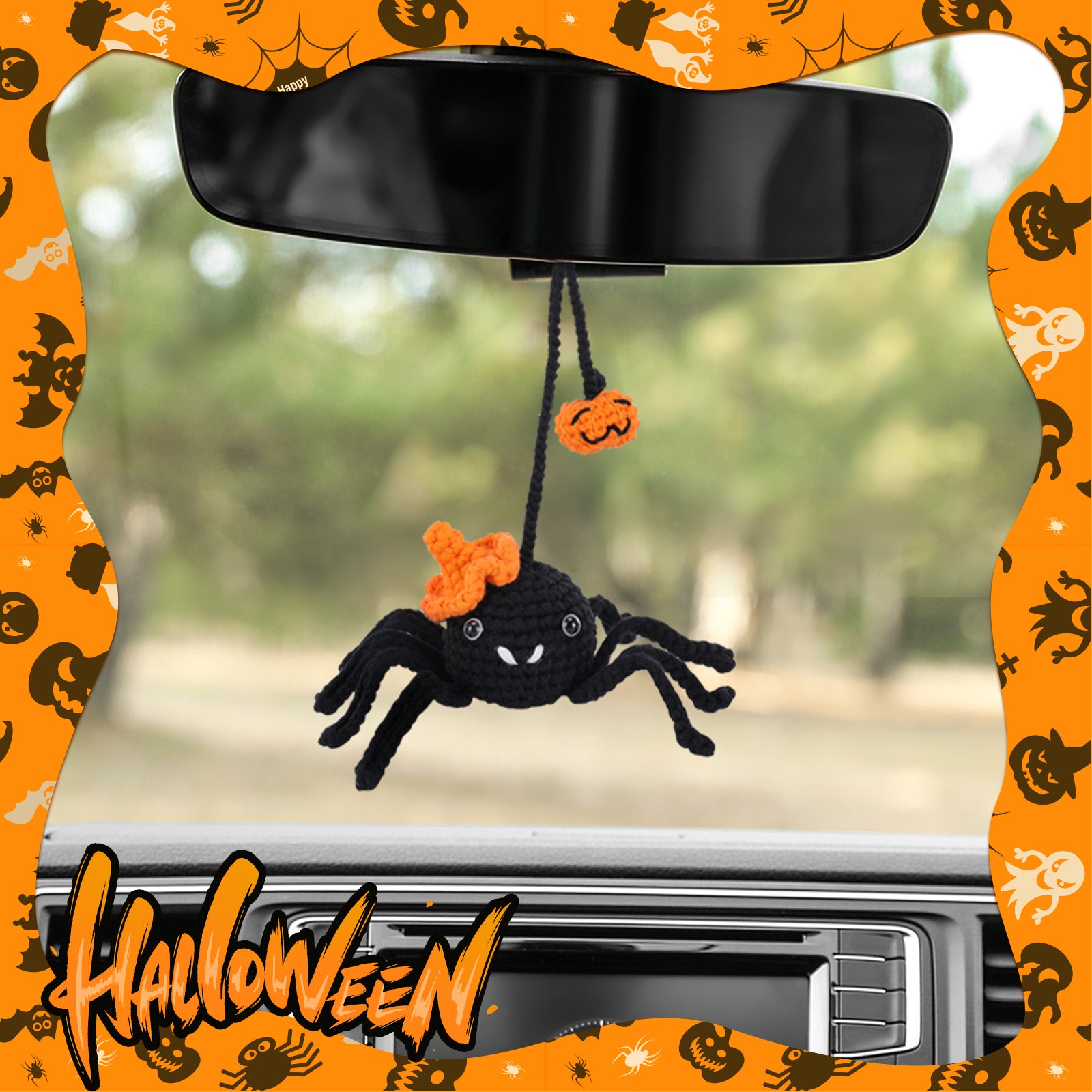 Complete Crochet Kit for Beginners —— Halloween Spider and Pumpkin Hanging