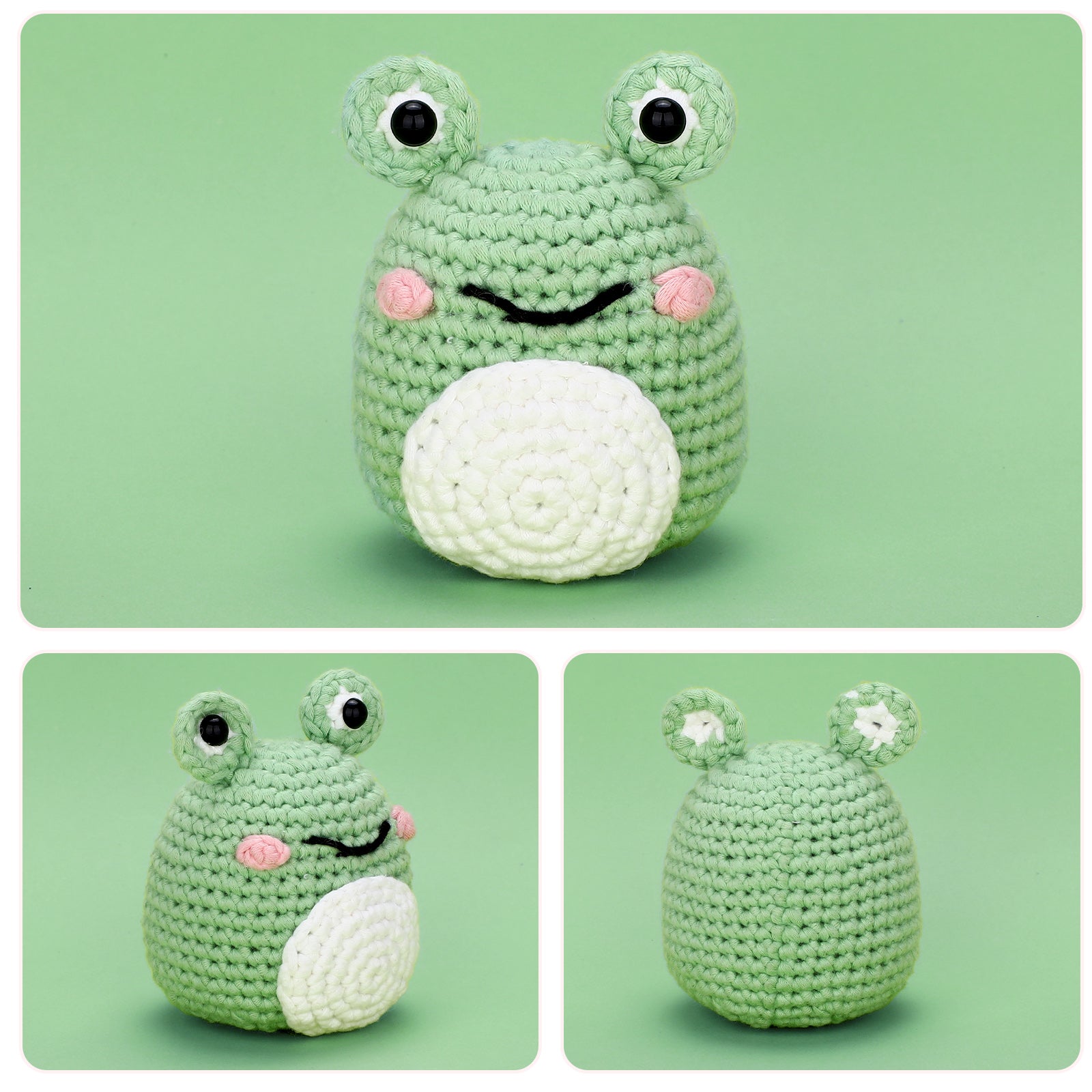 CrochetBox Crochet Kit for Beginners: Frog Crochet Kit for Adults, Teens, Starters, Include Easy to Use Yarn, Step-by-Step Video, Patterns, Cute Animal Design, Thanksgiving, Christmas, Birthday Gift