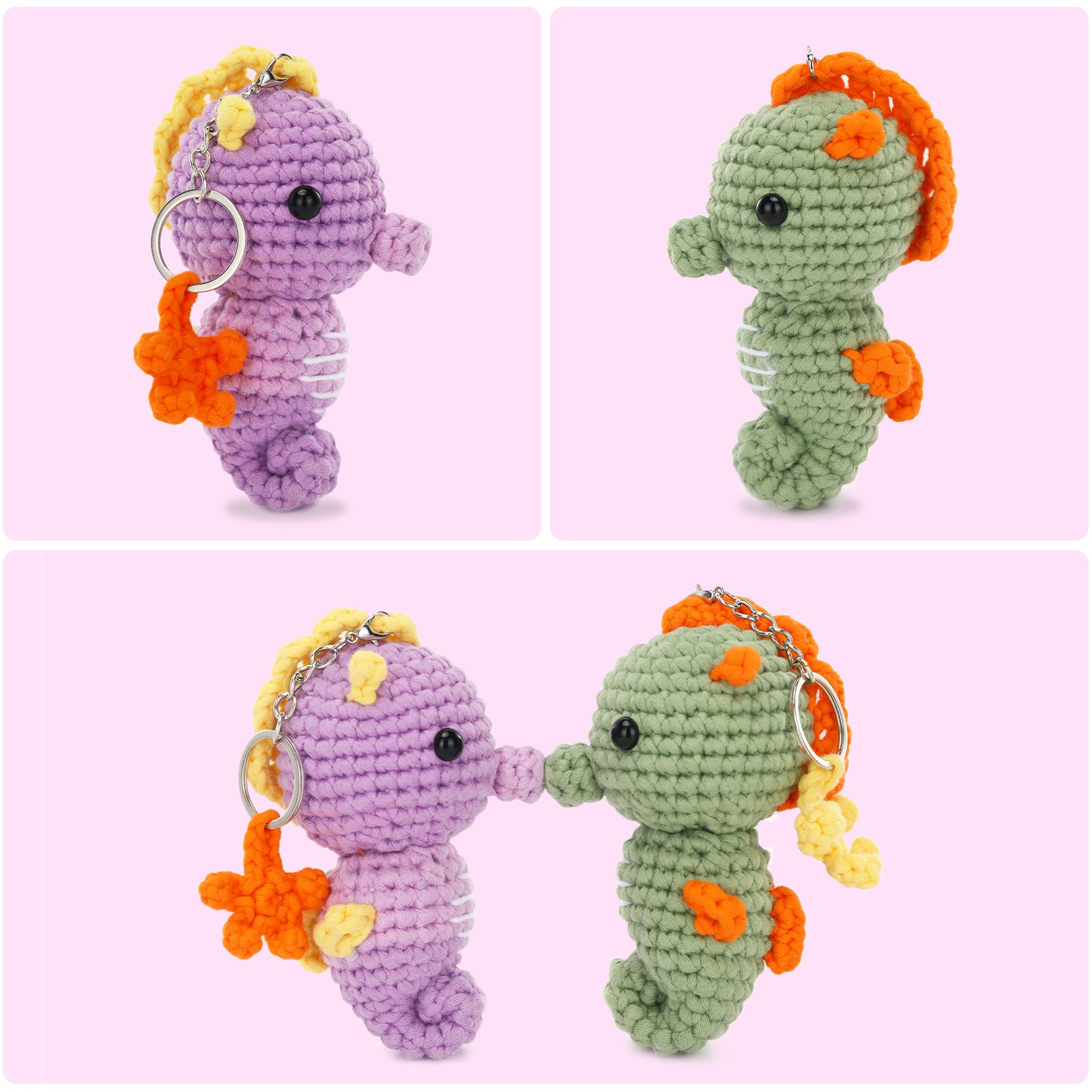CROCHET BOX Crochet Kit for Beginners: 2 PCS Kiss Seahorse