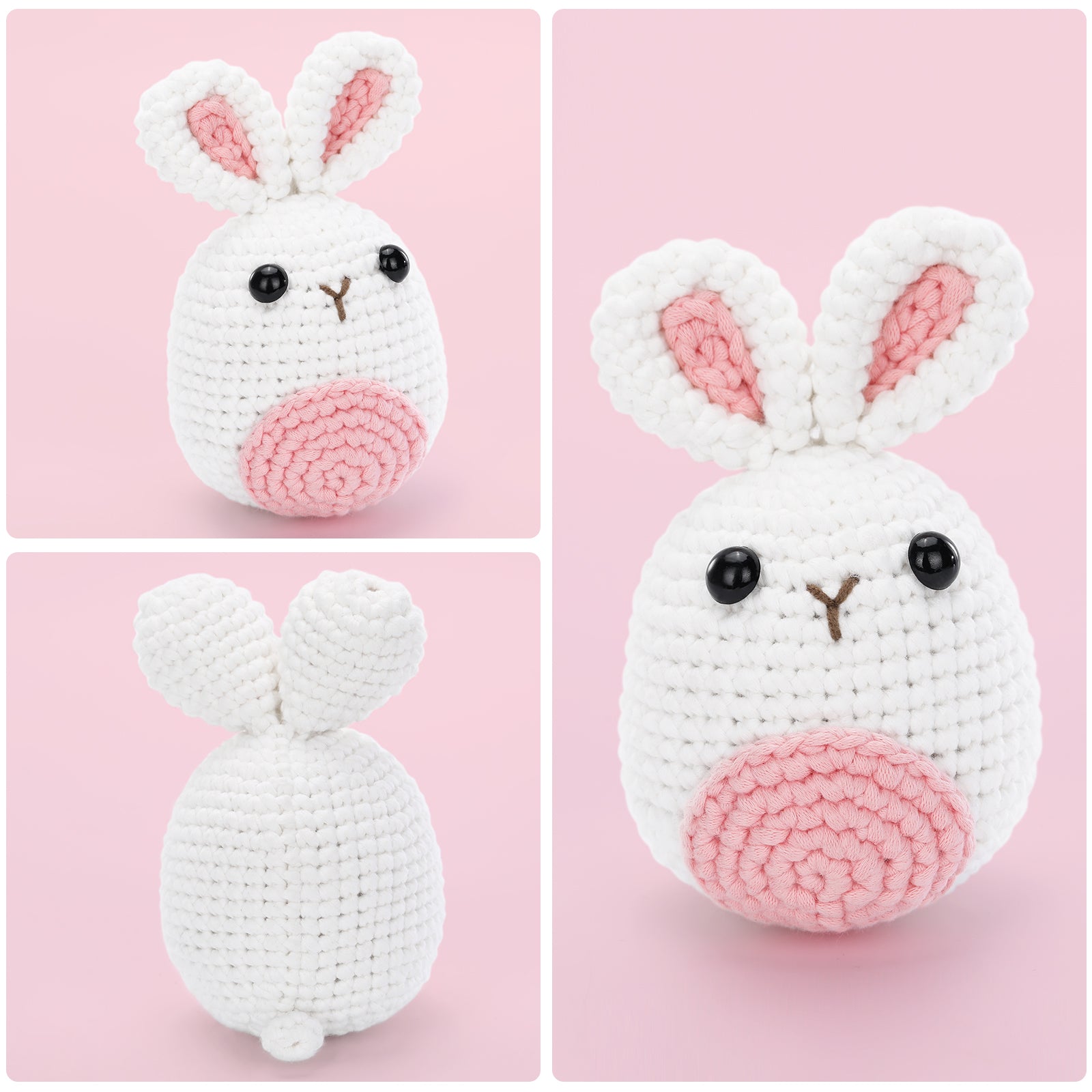 CrochetBox Crochet Kit for Beginners: Rabbit Crochet Kit for Adults, Teens, Starters, Include Easy to Use Yarn, Step-by-Step Video, Patterns, Cute Animal, Birthday, Thanksgiving, Christmas Gift