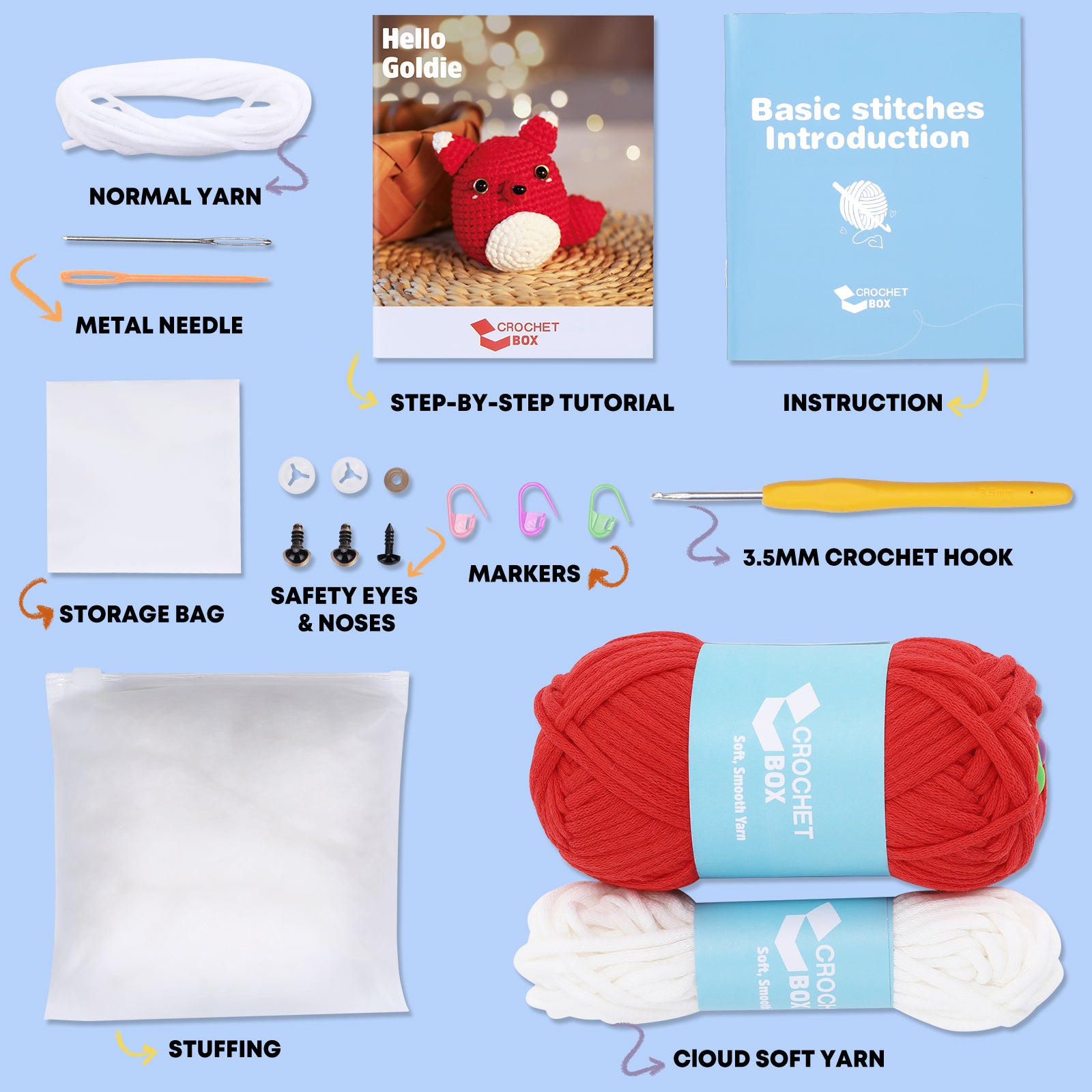 CROCHET BOX Complete Crochet Kit for Beginners - Fox