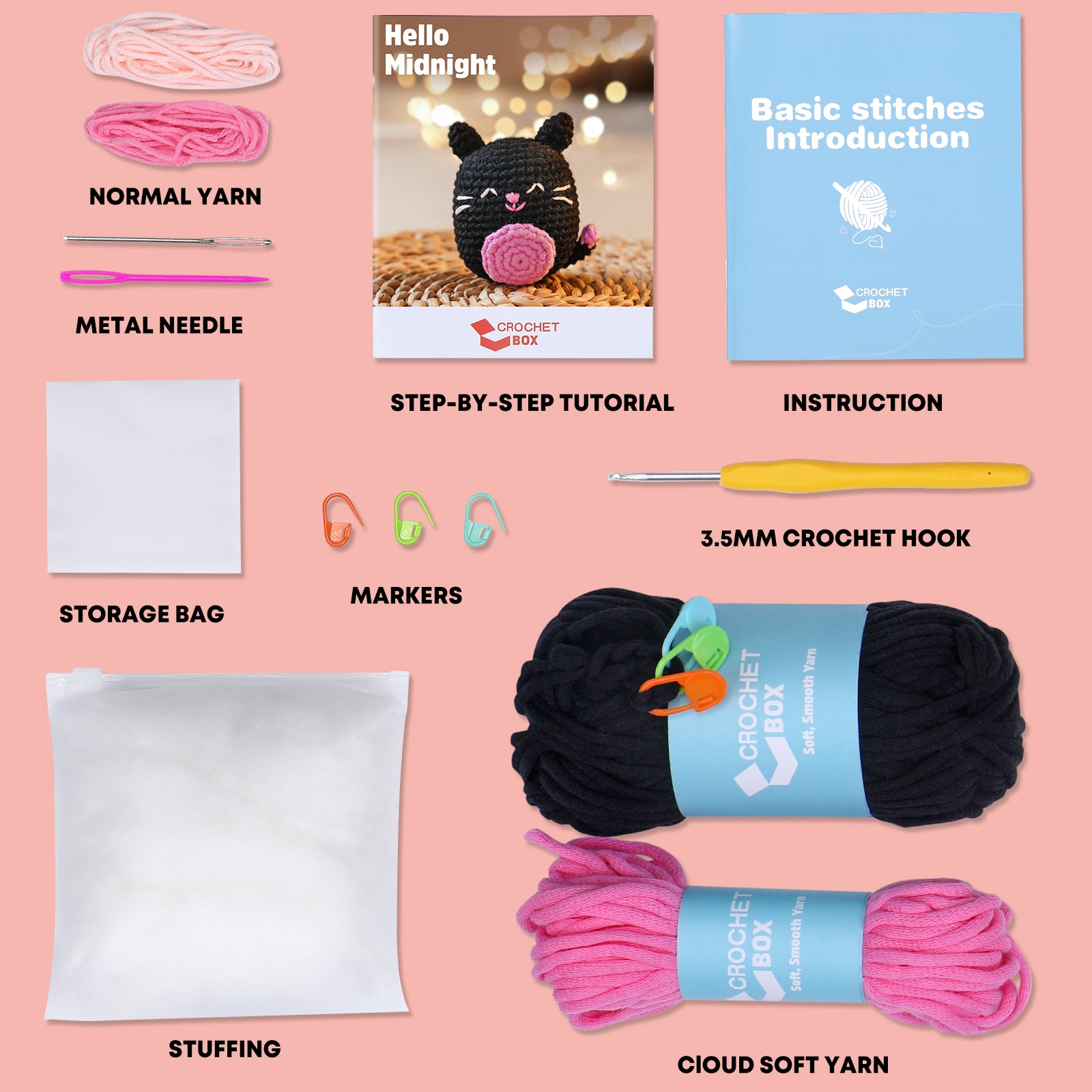 CROCHET BOX Complete Crochet Kit for Beginners - Cat