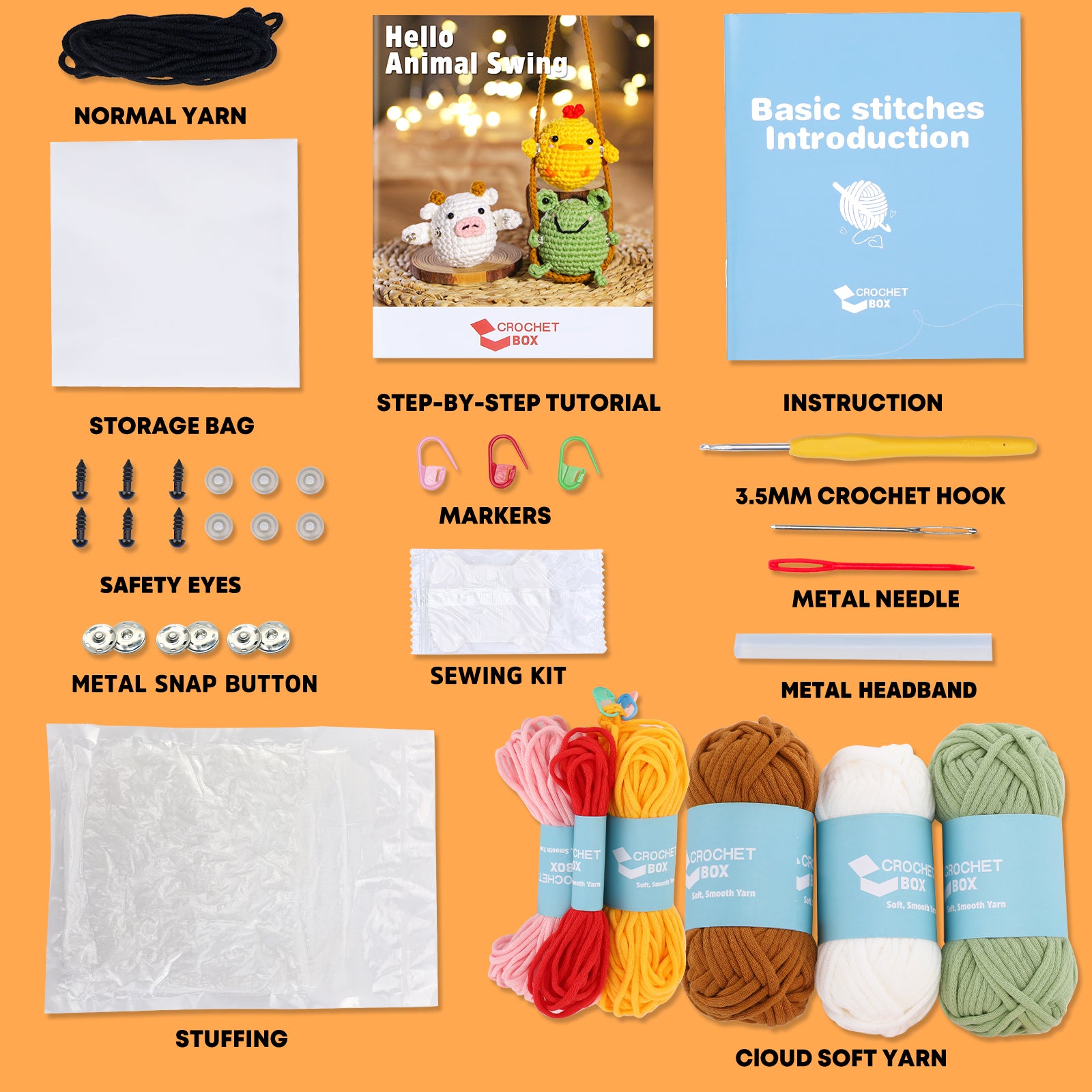 Complete Crochet Kit for Beginners —— Animal Swing