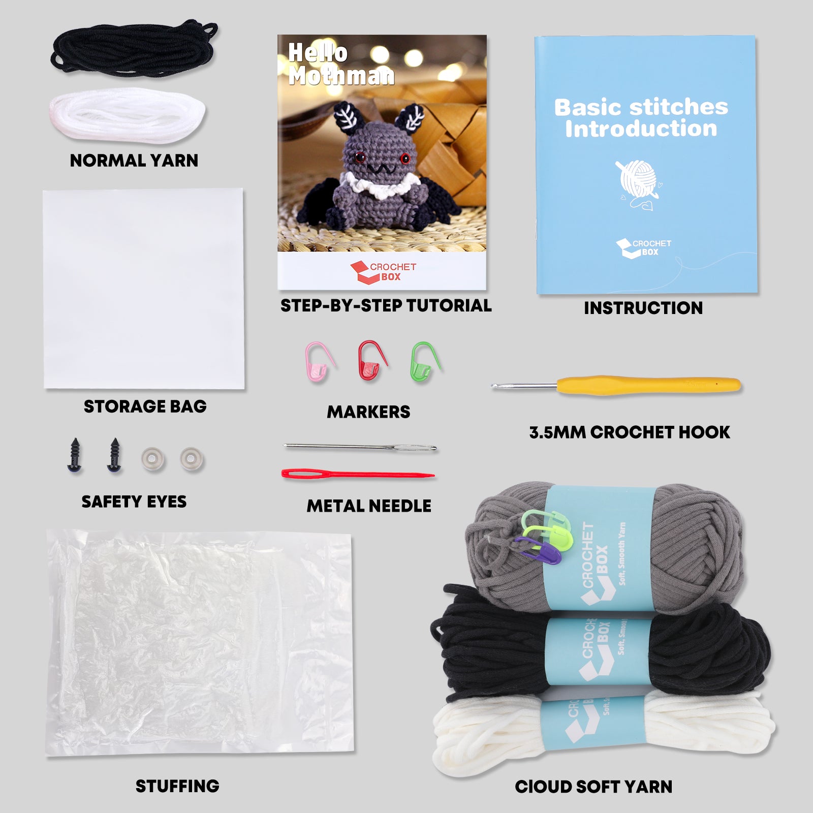 Complete Crochet Kit for Beginners —— Mothman