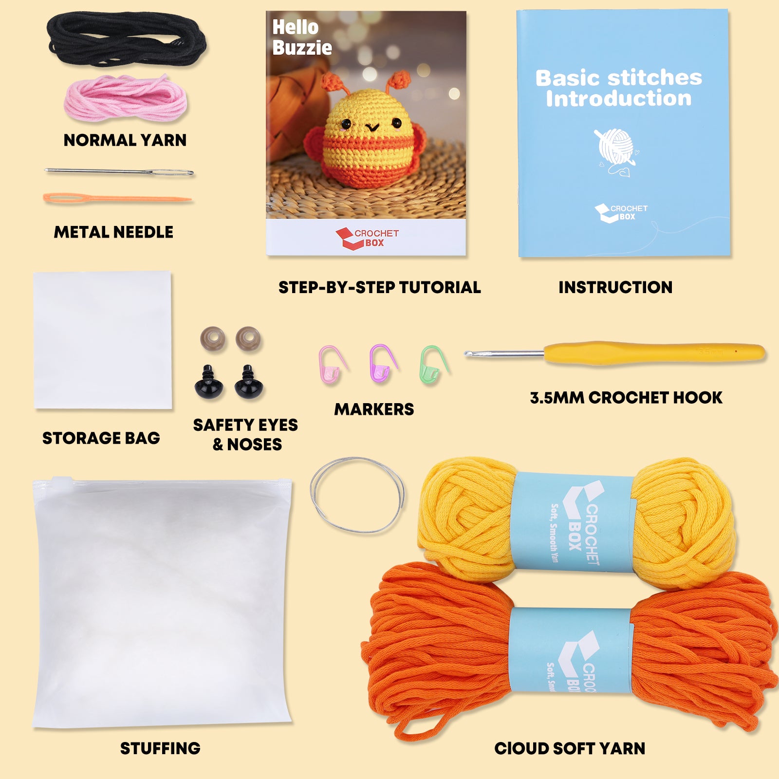 CROCHET BOX Crochet Kit for Beginners - Bee