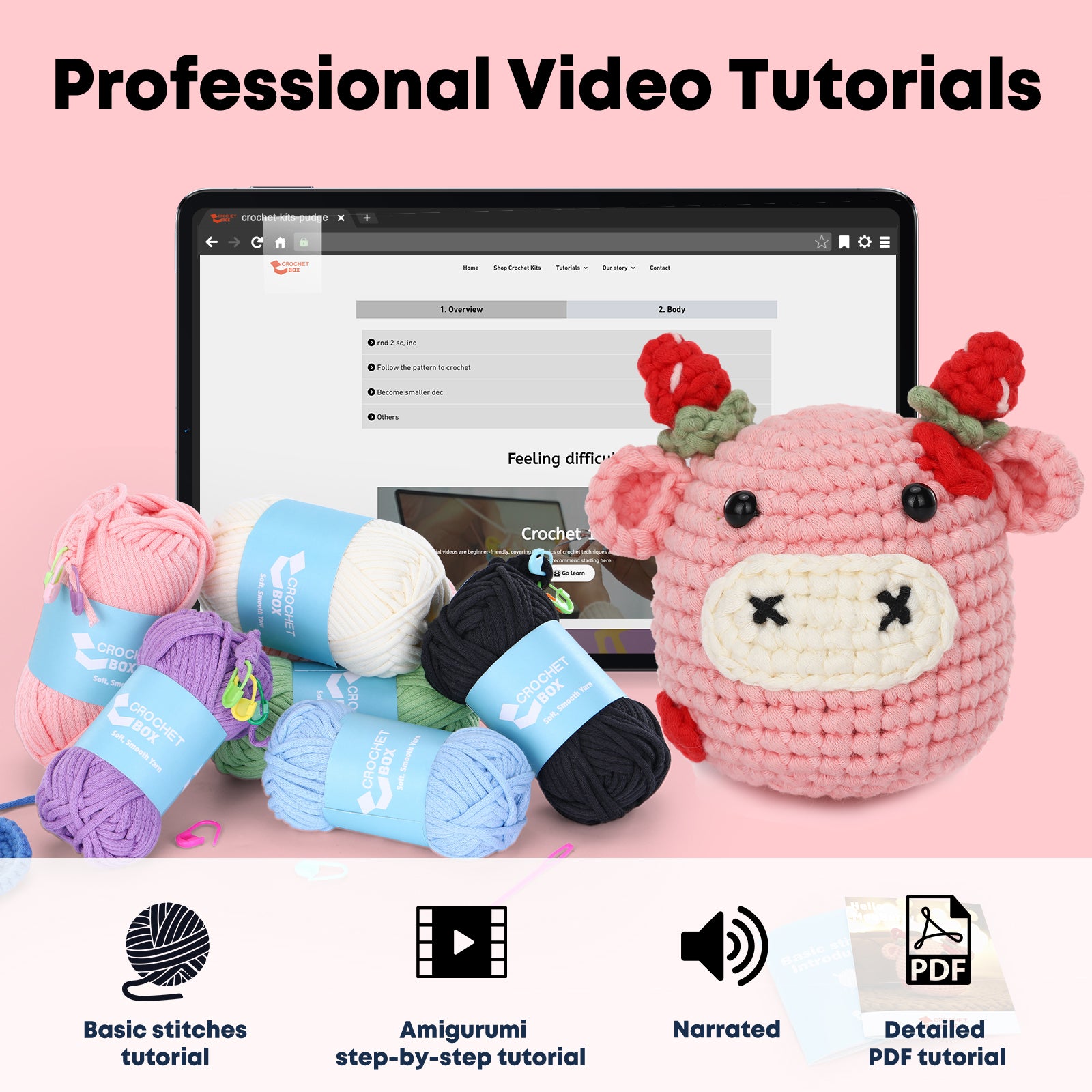 Complete Crochet Kit for Beginners——Hello MooBerry