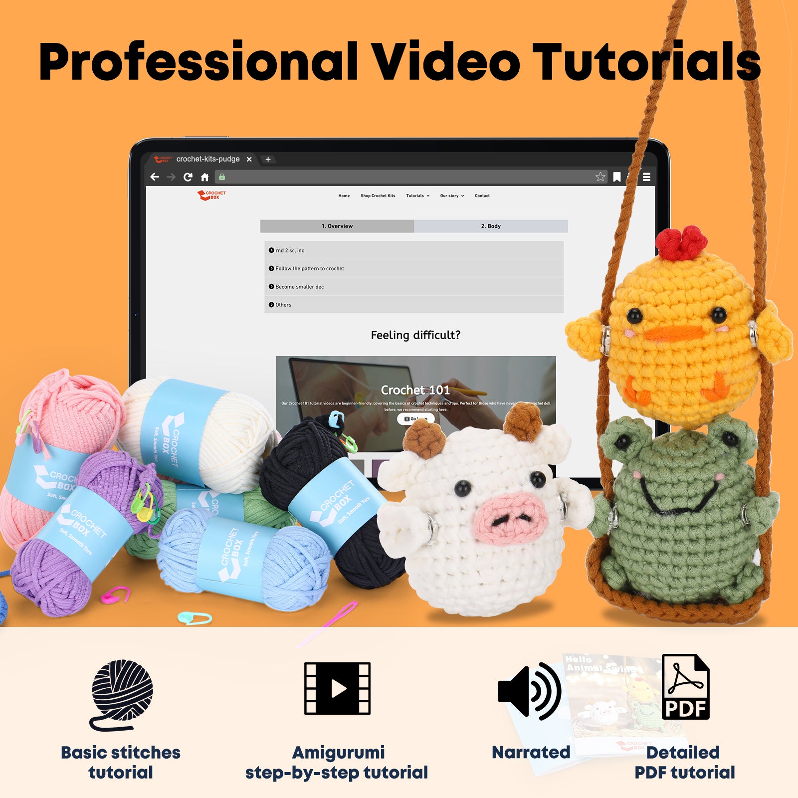 Complete Crochet Kit for Beginners —— Animal Swing
