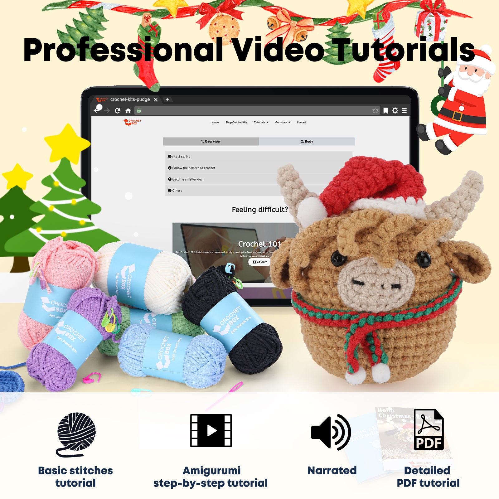 Complete Crochet Kit for Beginners —— Christmas sabbs