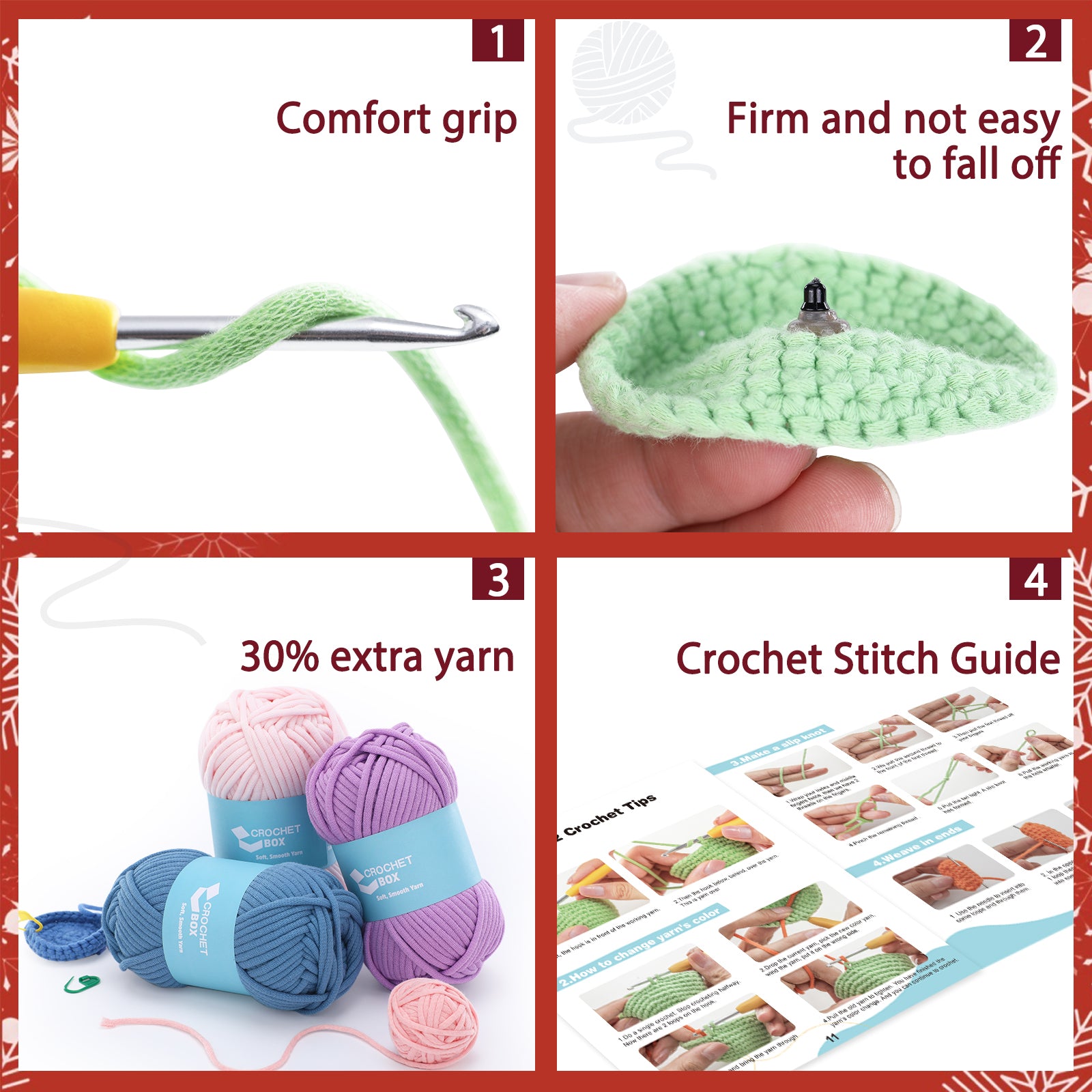 Complete Crochet Kit for Beginners —— Christmas sabbs