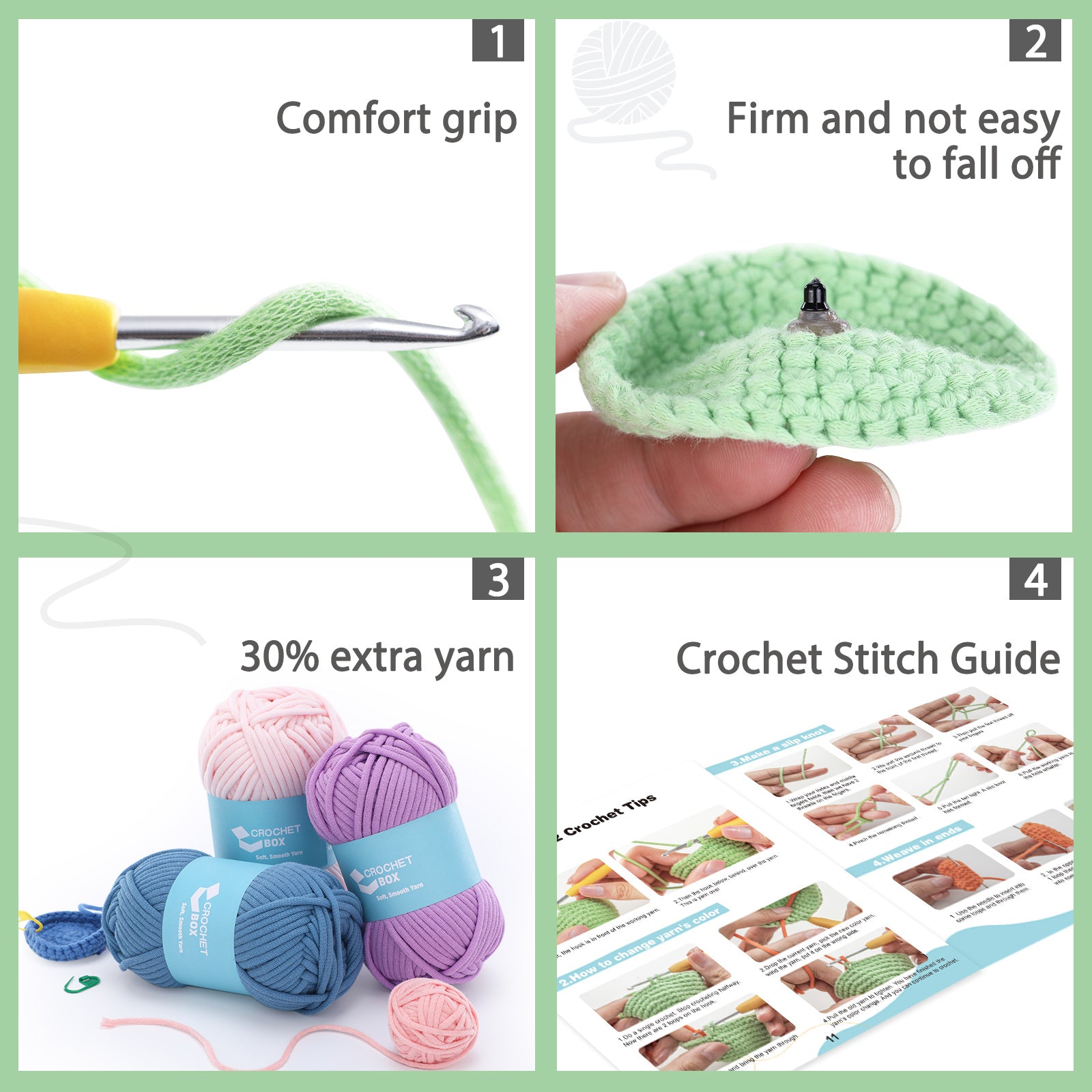 CrochetBox Crochet Kit for Beginners: Frog Crochet Kit for Adults, Teens, Starters, Include Easy to Use Yarn, Step-by-Step Video, Patterns, Cute Animal Design, Thanksgiving, Christmas, Birthday Gift