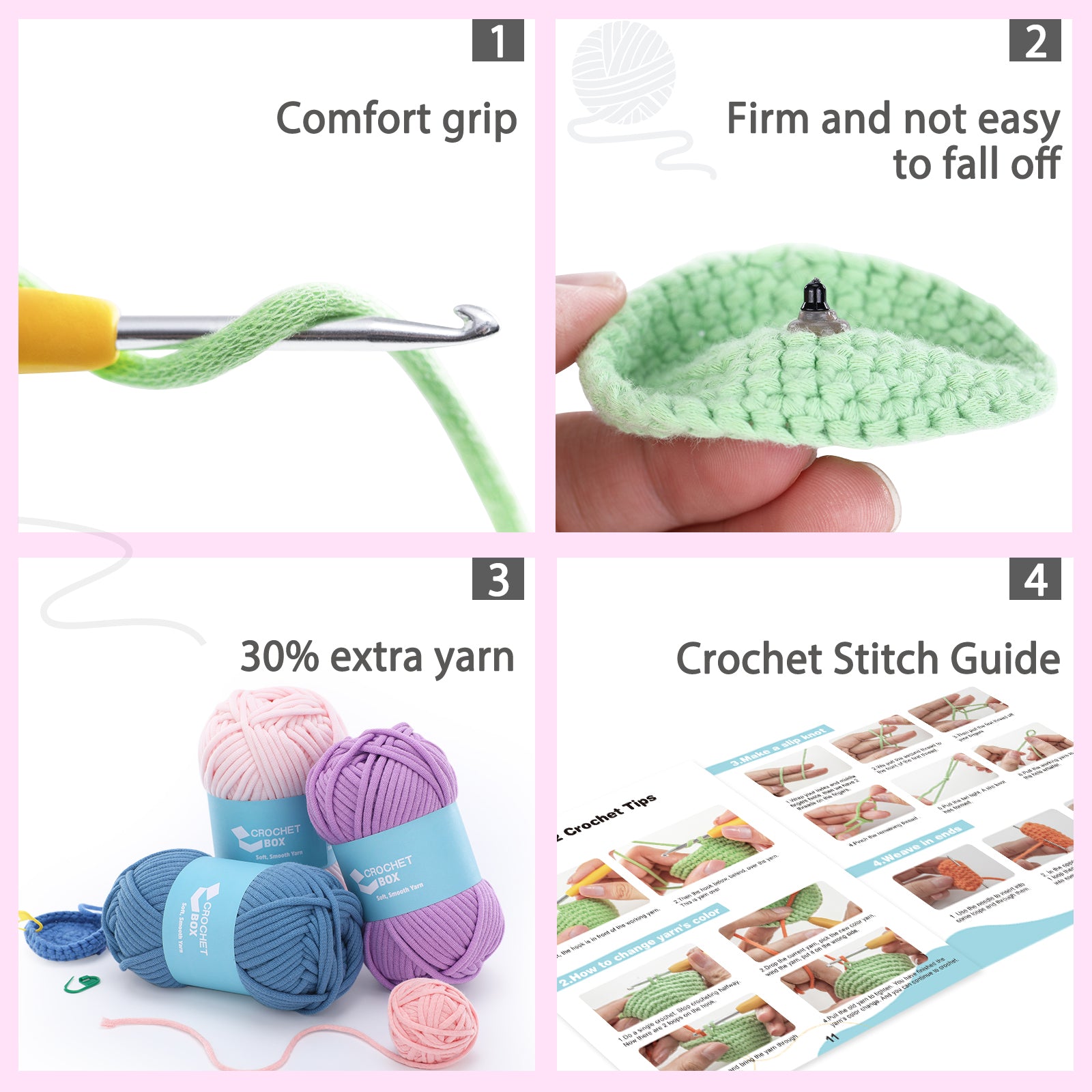 CROCHET BOX Crochet Kit for Beginners: 2 PCS Kiss Seahorse