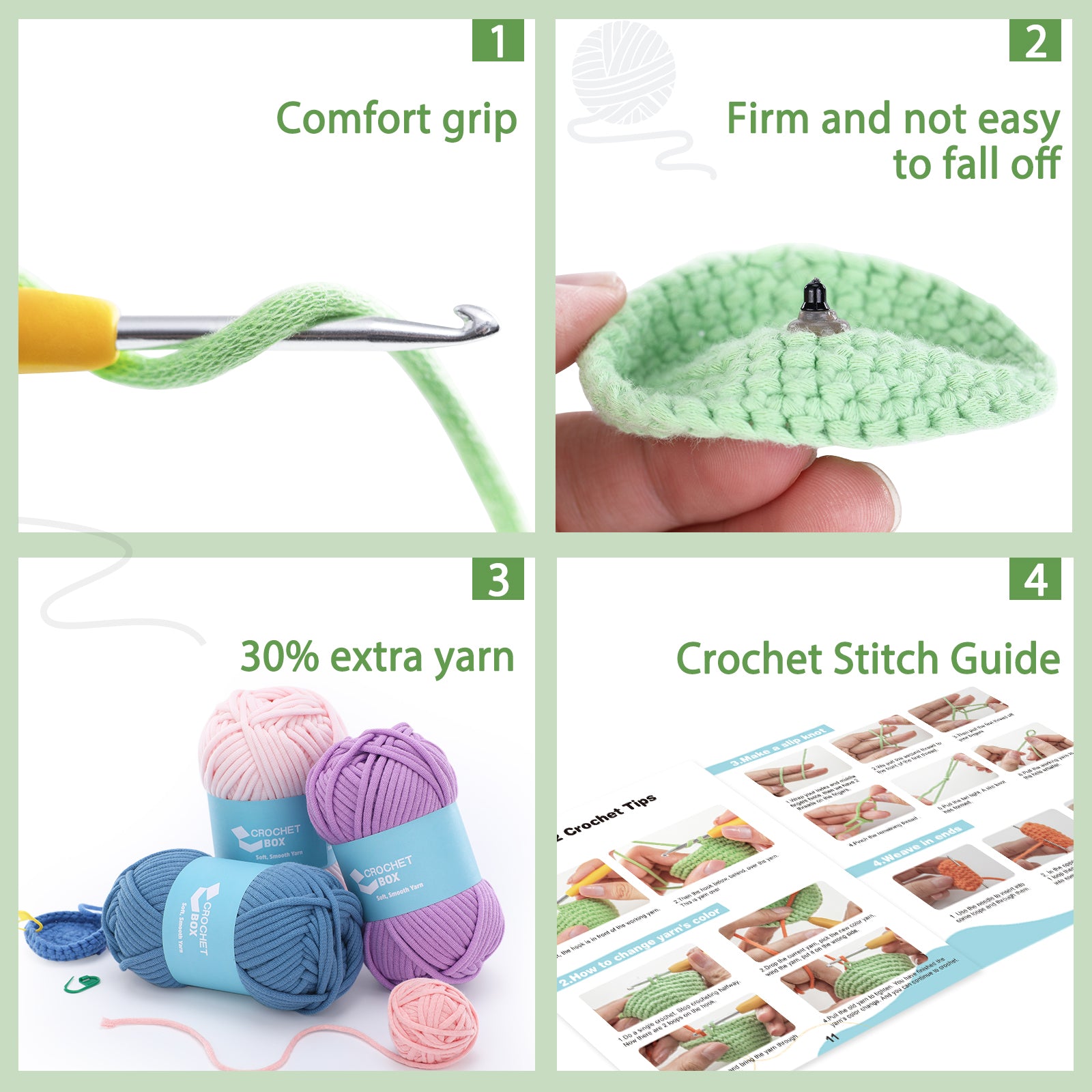 CrochetBox Complete Beginners Crochet Kit - All You Need In, Include Step-by-Step Video Tutorials, Easy Using Soft Yarn, Instruction, Turtle Crochet Kit, Animal Style, Birthday Gift for Adults, Teens.