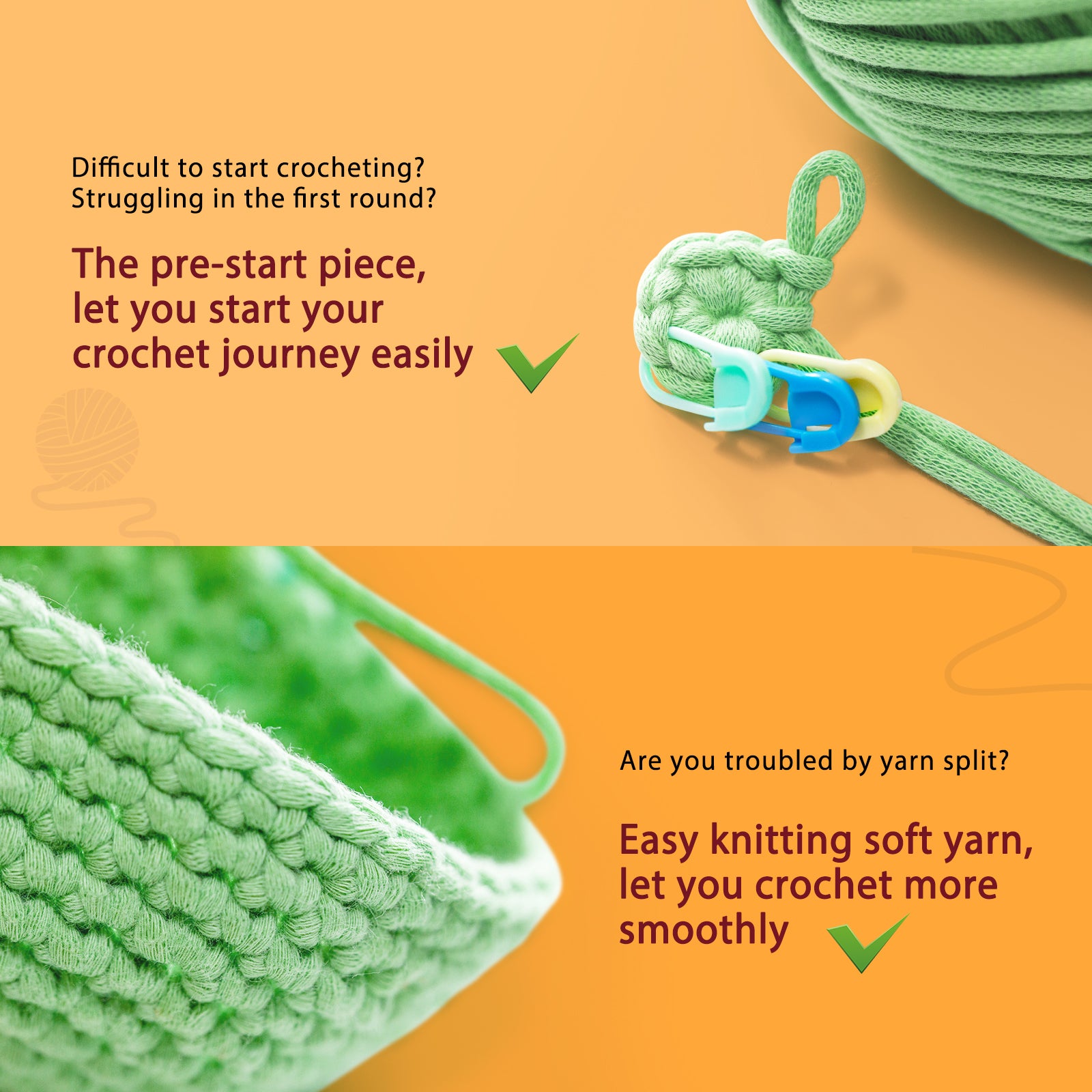 Complete Crochet Kit for Beginners —— Halloween Spider and Pumpkin Hanging
