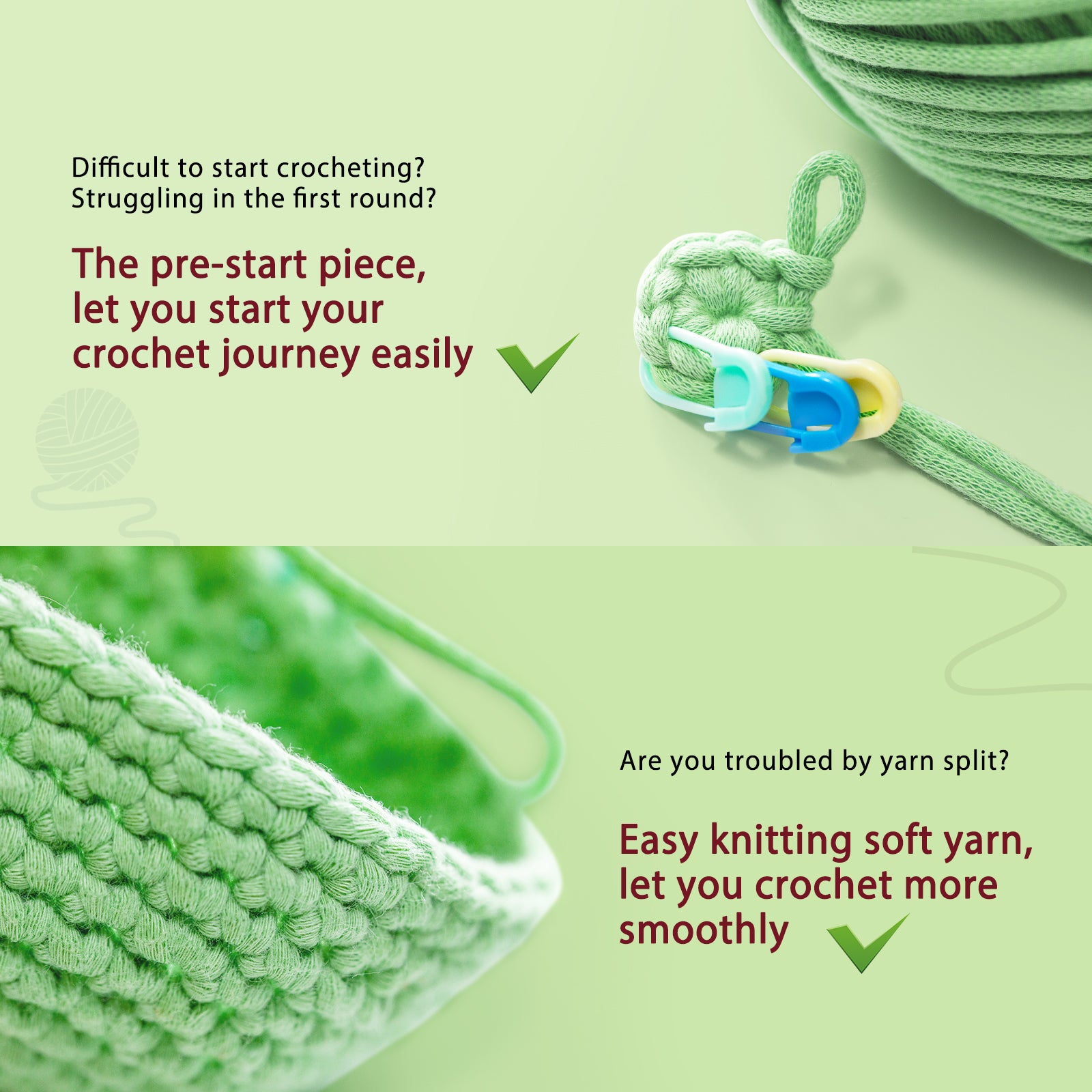 CROCHET BOX Complete Crochet Kit for Beginners - 3 PCS Smiley Potted Plant