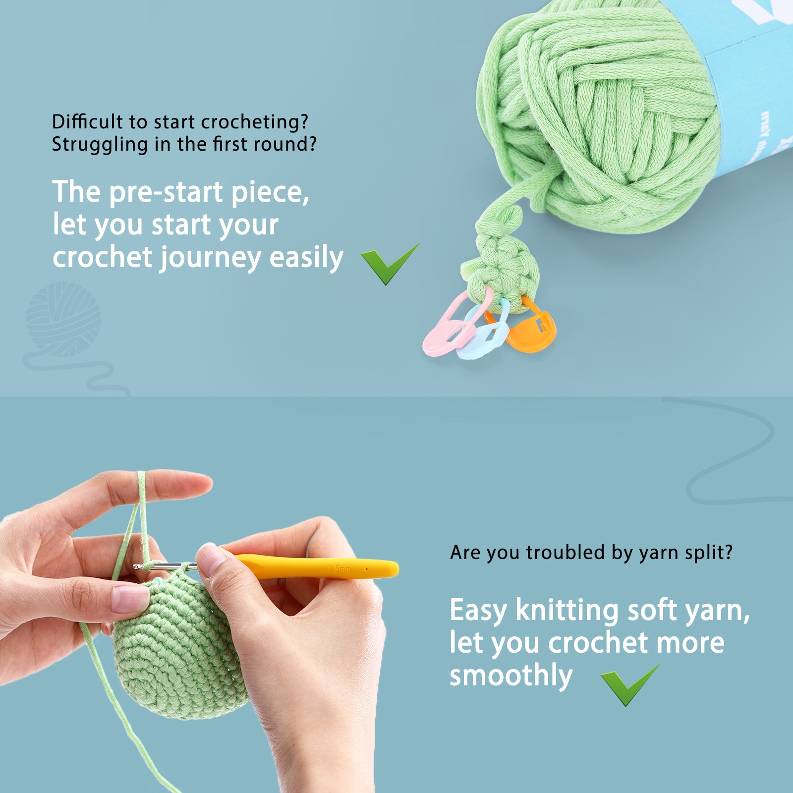 Complete Crochet Kit for Beginners: Panda Crochet Kit, Starter Crochet Kit, Easy Knitting Soft Yarn, Step-by-Step Video Tutorial, Gift for Adults, Teens