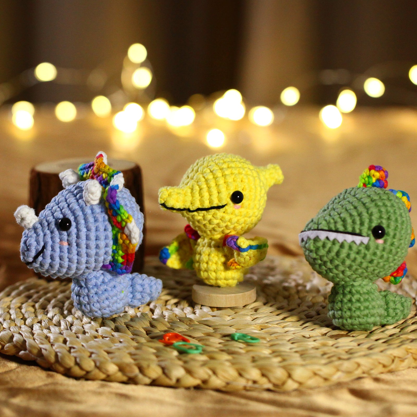 Complete Crochet Kit for Beginners —— Dinosaur Three Musketeers