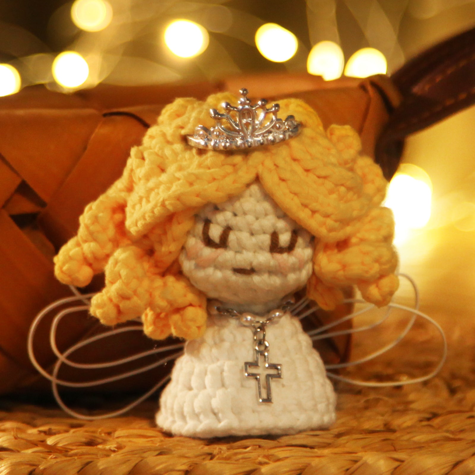 Complete Crochet Kit for Beginners: Communion Angel Crochet Kit, Starter Crochet Kit, Easy Knitting Soft Yarn, Step-by-Step Video Tutorial, Gift for Adults, Teens