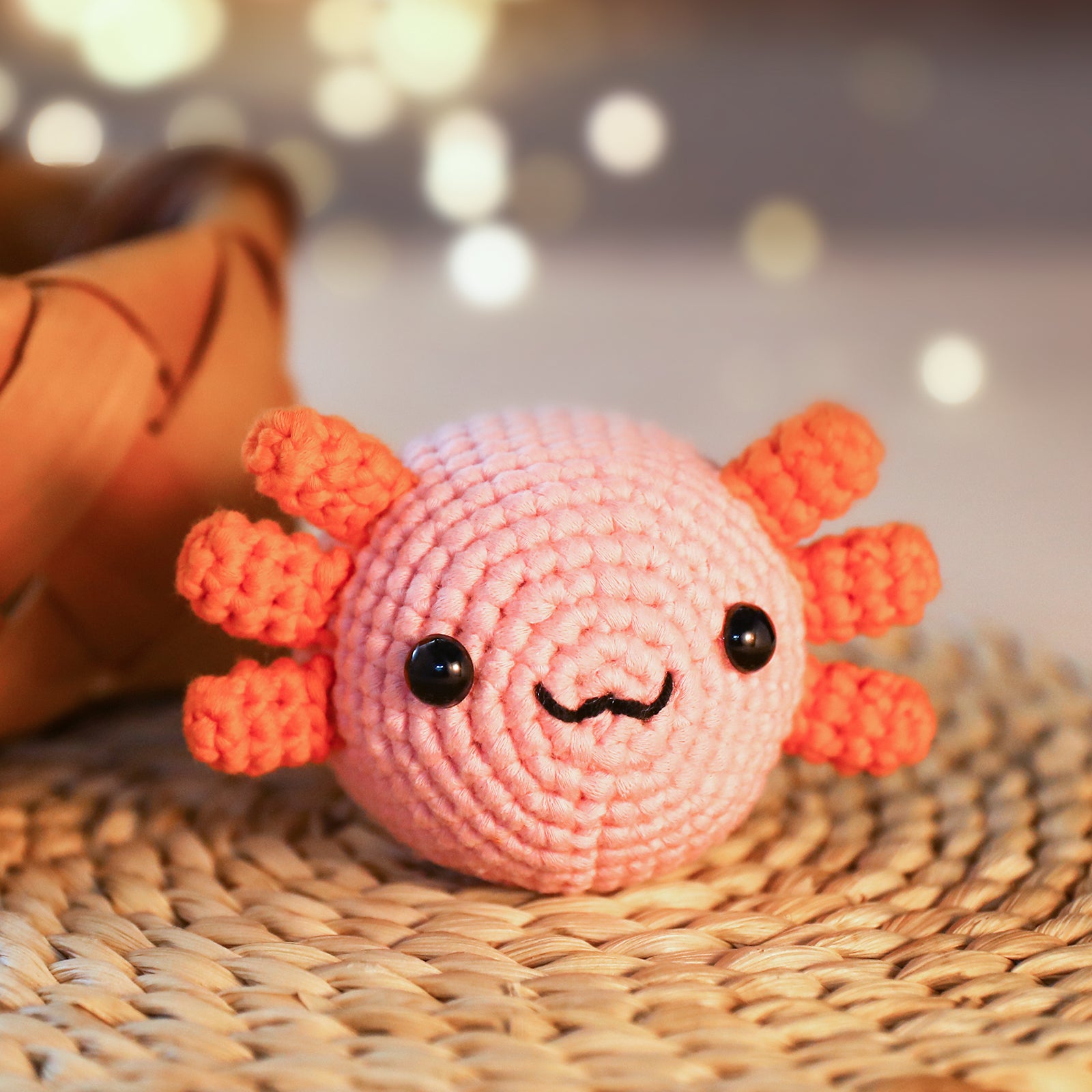 CROCHET BOX Complete Crochet Kit for Beginners - Axolotl lying