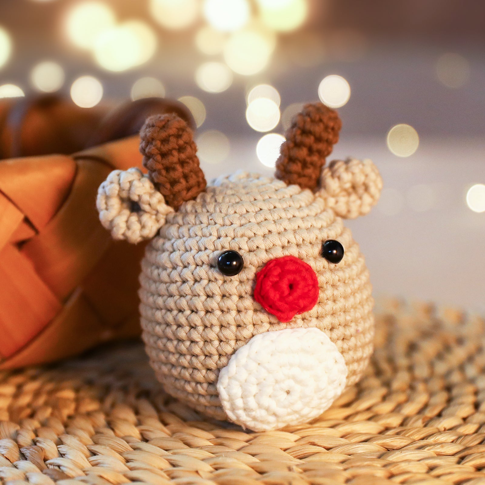 CrochetBox Crochet Kit for Beginners: Starter Crochet Kit for Adults, Teens, Include Easy to Use Yarn, Step-by-Step Video, Patterns, Red Nose Reindeer Style, Birthday, Holiday, Christmas Gift.