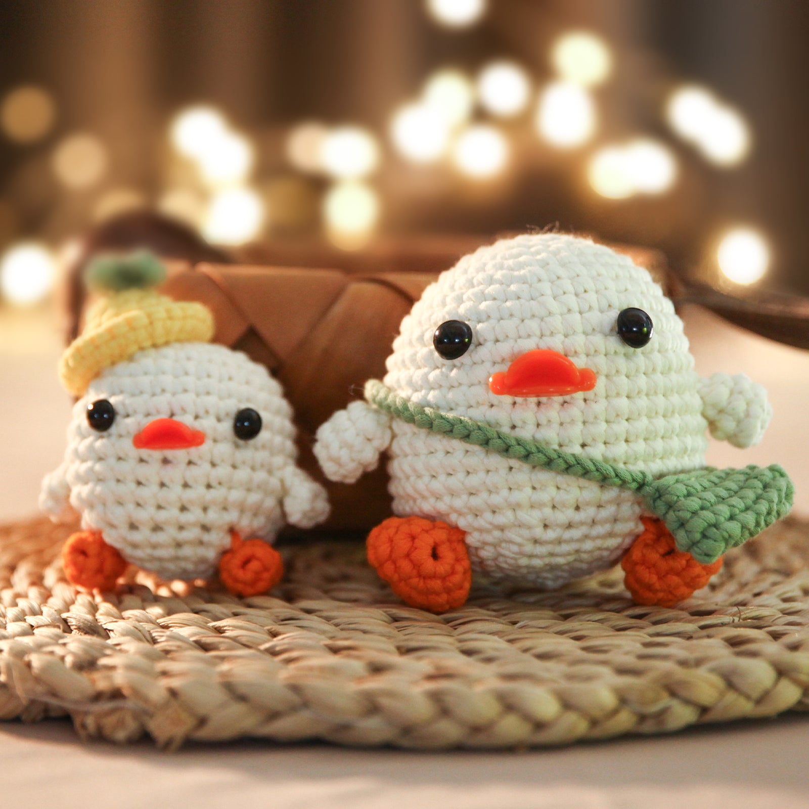 CrochetBox Crochet Kit for Beginners: Parent-Child Duck Crochet Kit, Include Easy to Use Yarn, Step-by-Step Video Tutorial, Patterns, Birthday, Thanksgiving, Christmas Gift for Adults, Teens.