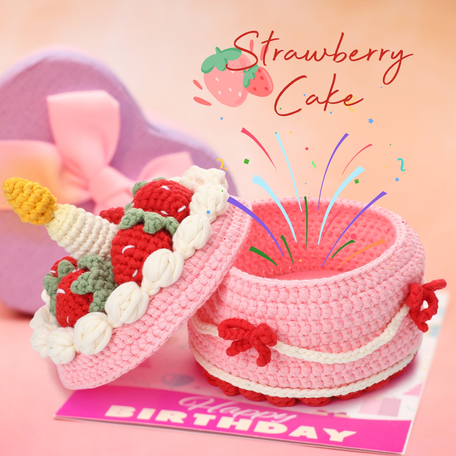 Complete Crochet Kit for Beginners —— Strawberry Cake