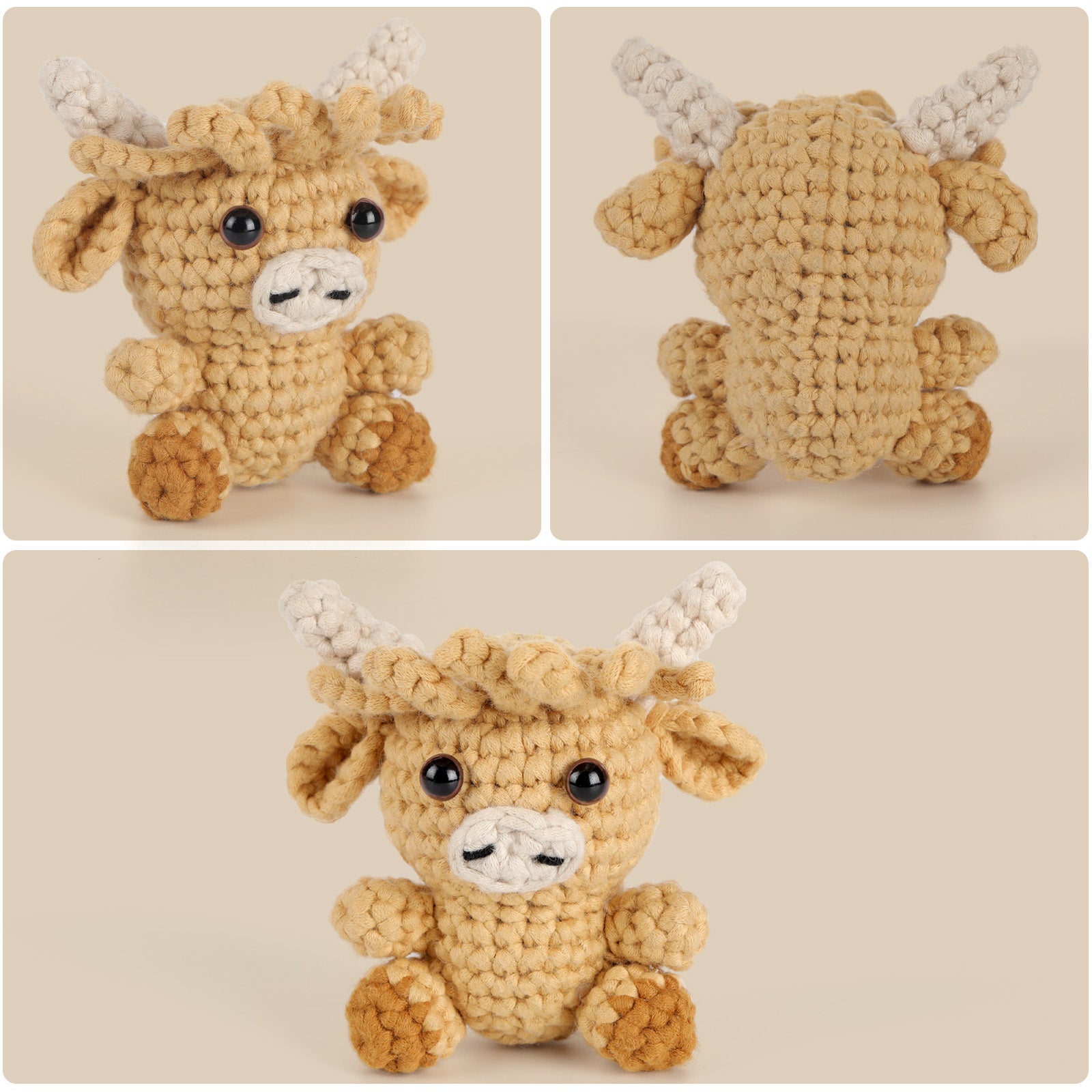 CROCHET BOX Complete Crochet Kit for Beginners —— Highland Cow