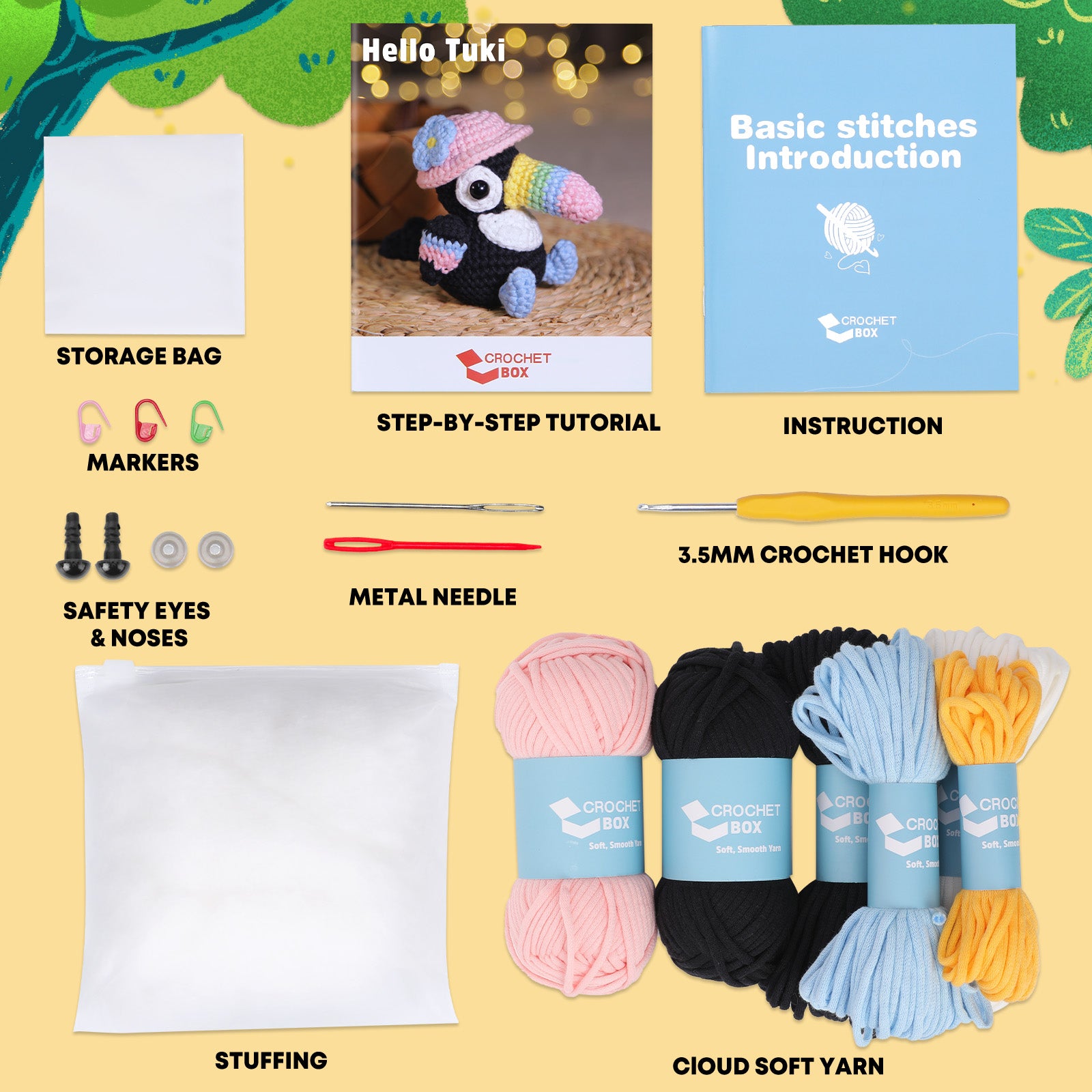 CROCHET BOX Complete Crochet Kit for Beginners ——Tuki