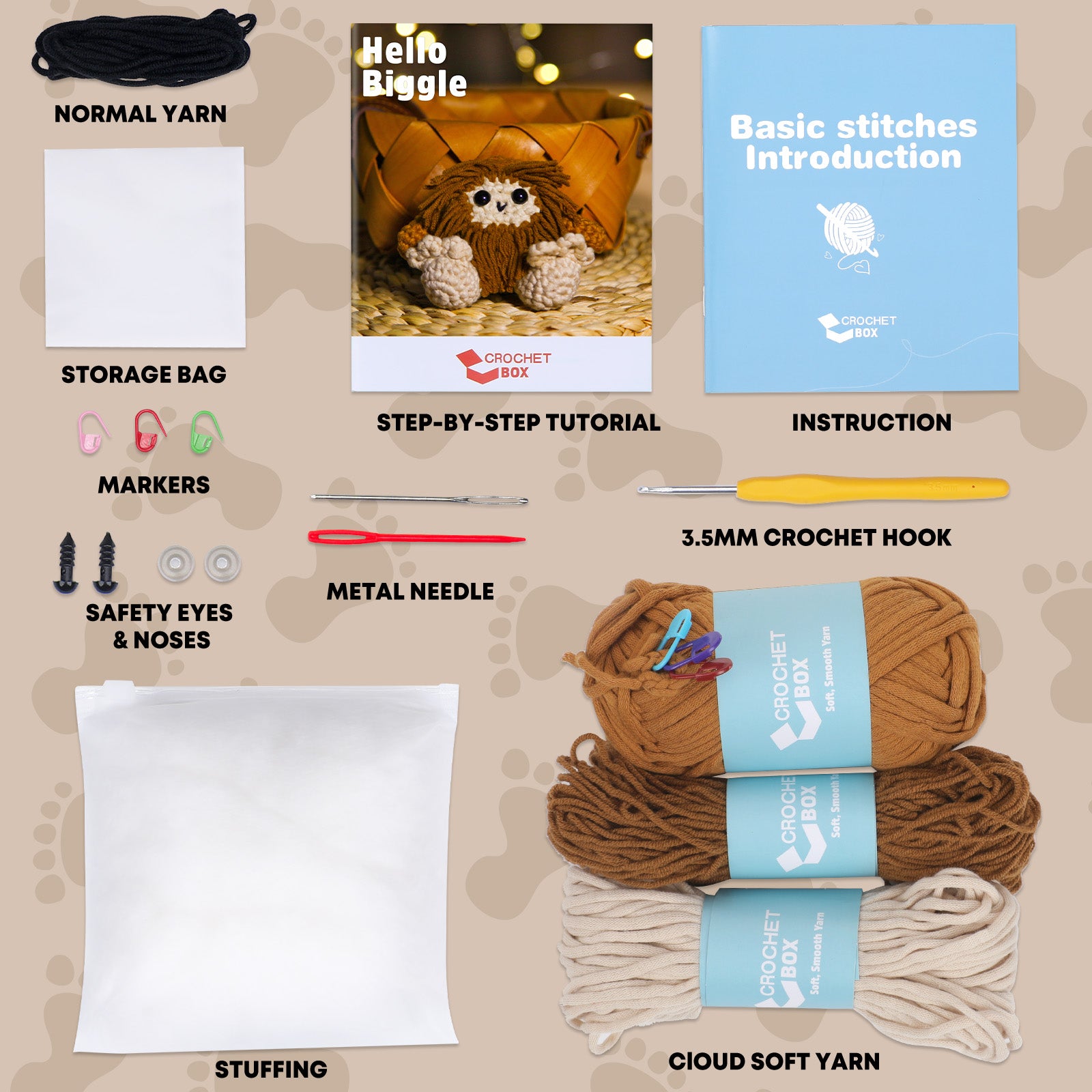 CROCHET BOX Complete Crochet Kit for Beginners —— Biggle