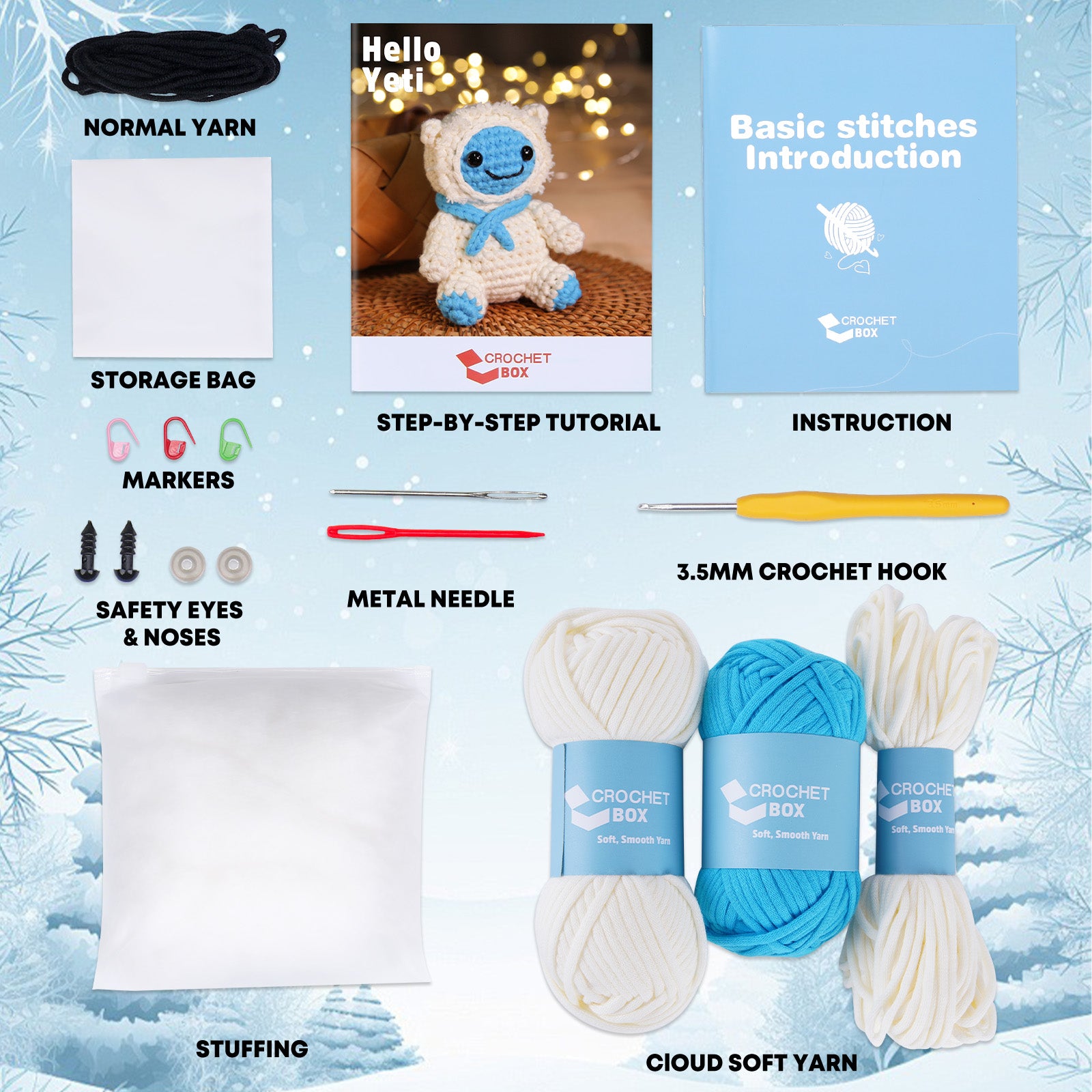CROCHET BOX Complete Crochet Kit for Beginners ——Yeti