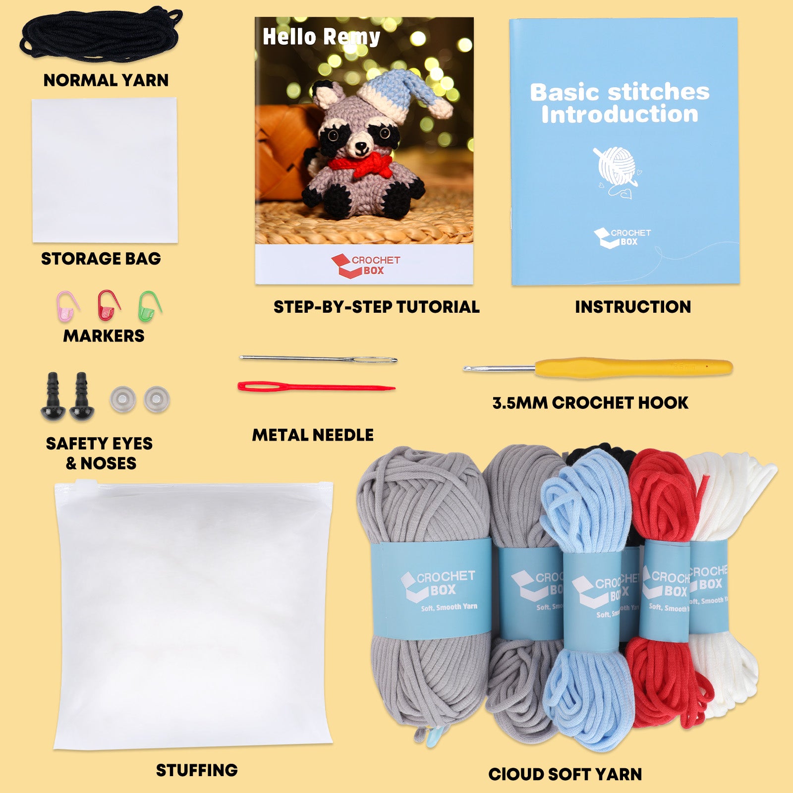 CROCHET BOX Complete Crochet Kit for Beginners —— Remy