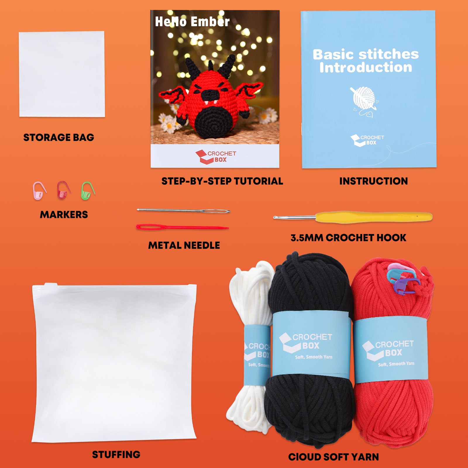 CROCHET BOX Complete Crochet Kit for Beginners —— Ember