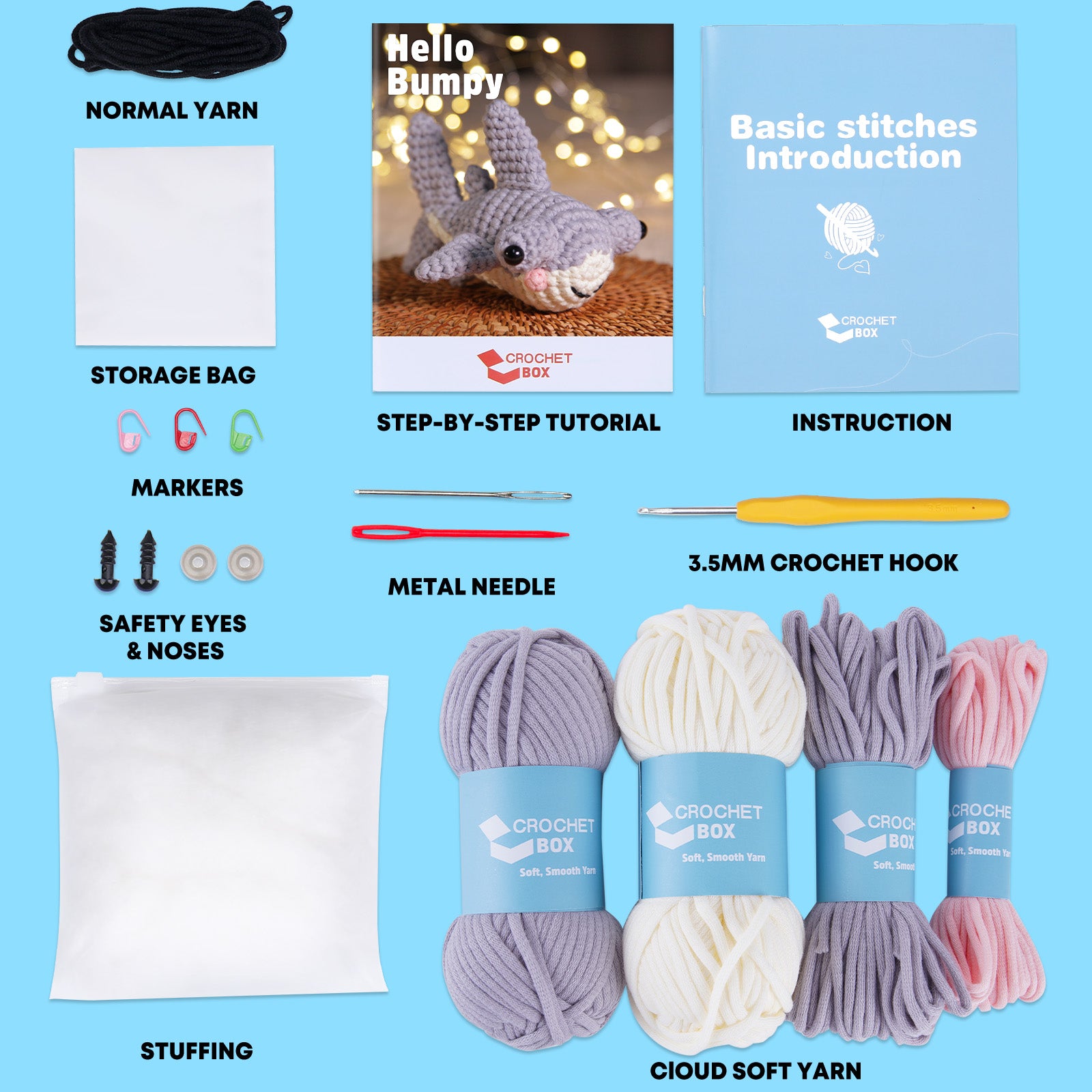 CROCHET BOX Complete Crochet Kit for Beginners ——Bumpy