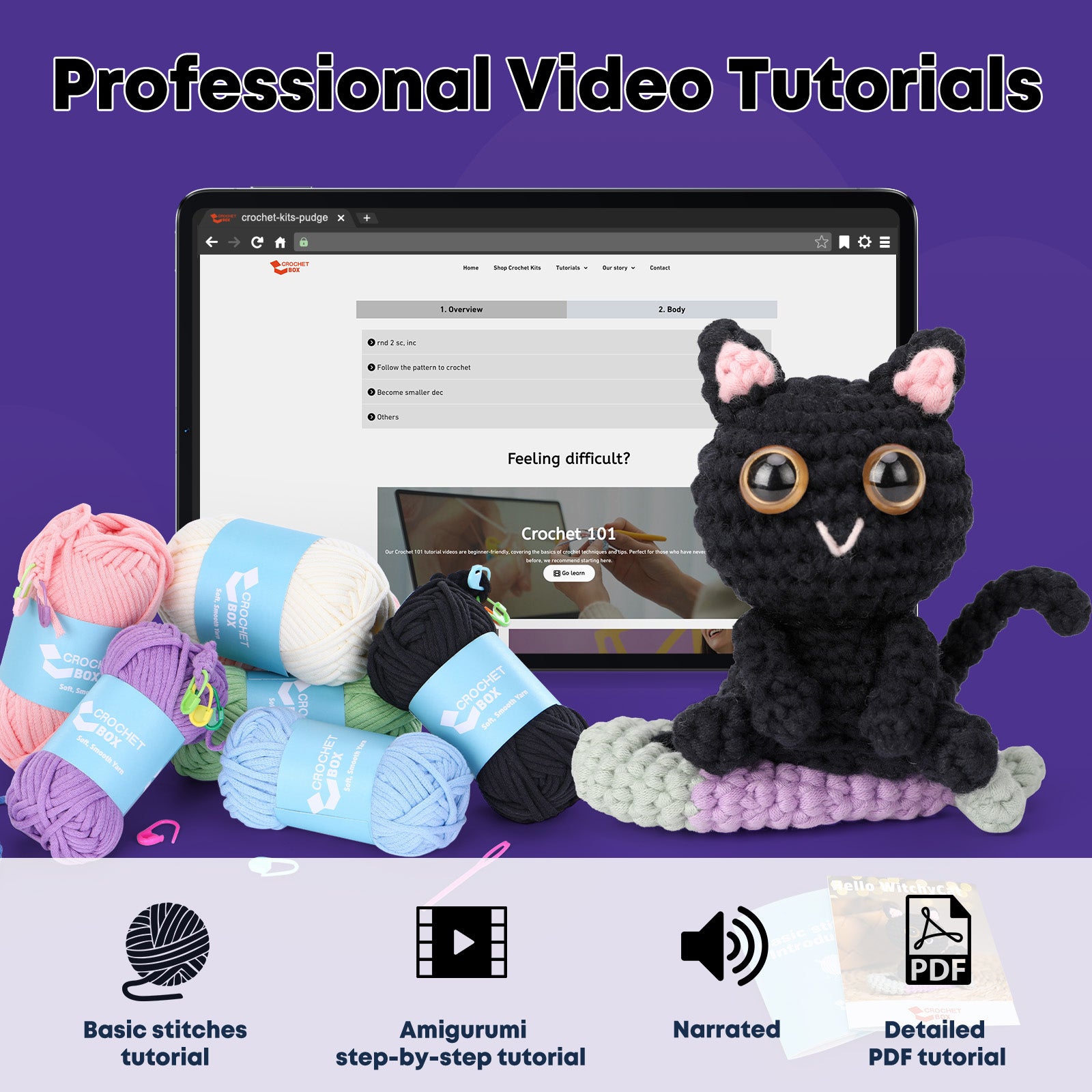 CROCHET BOX Complete Crochet Kit for Beginners —— WitchyCat