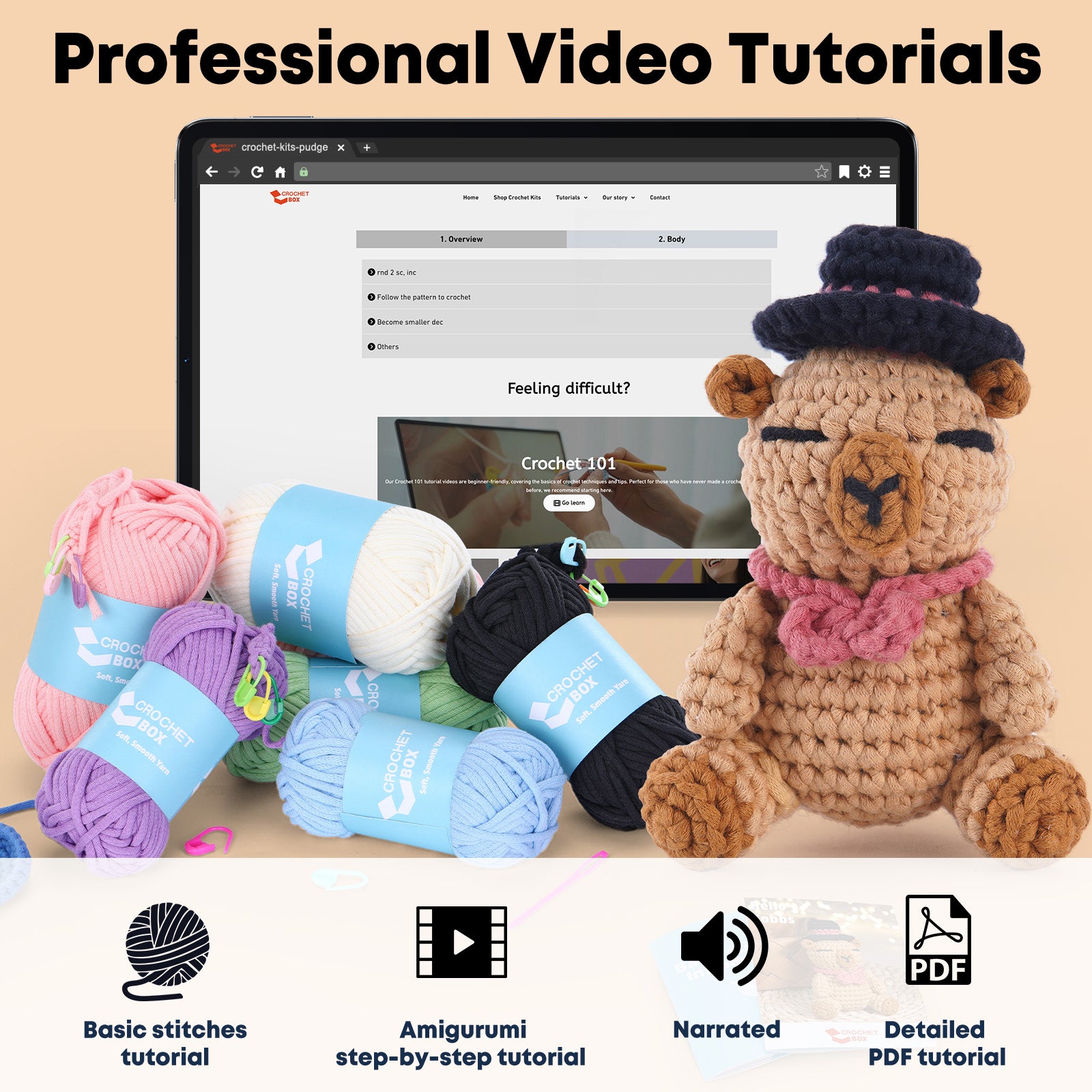 CROCHET BOX Complete Crochet Kit for Beginners ——Tobbs