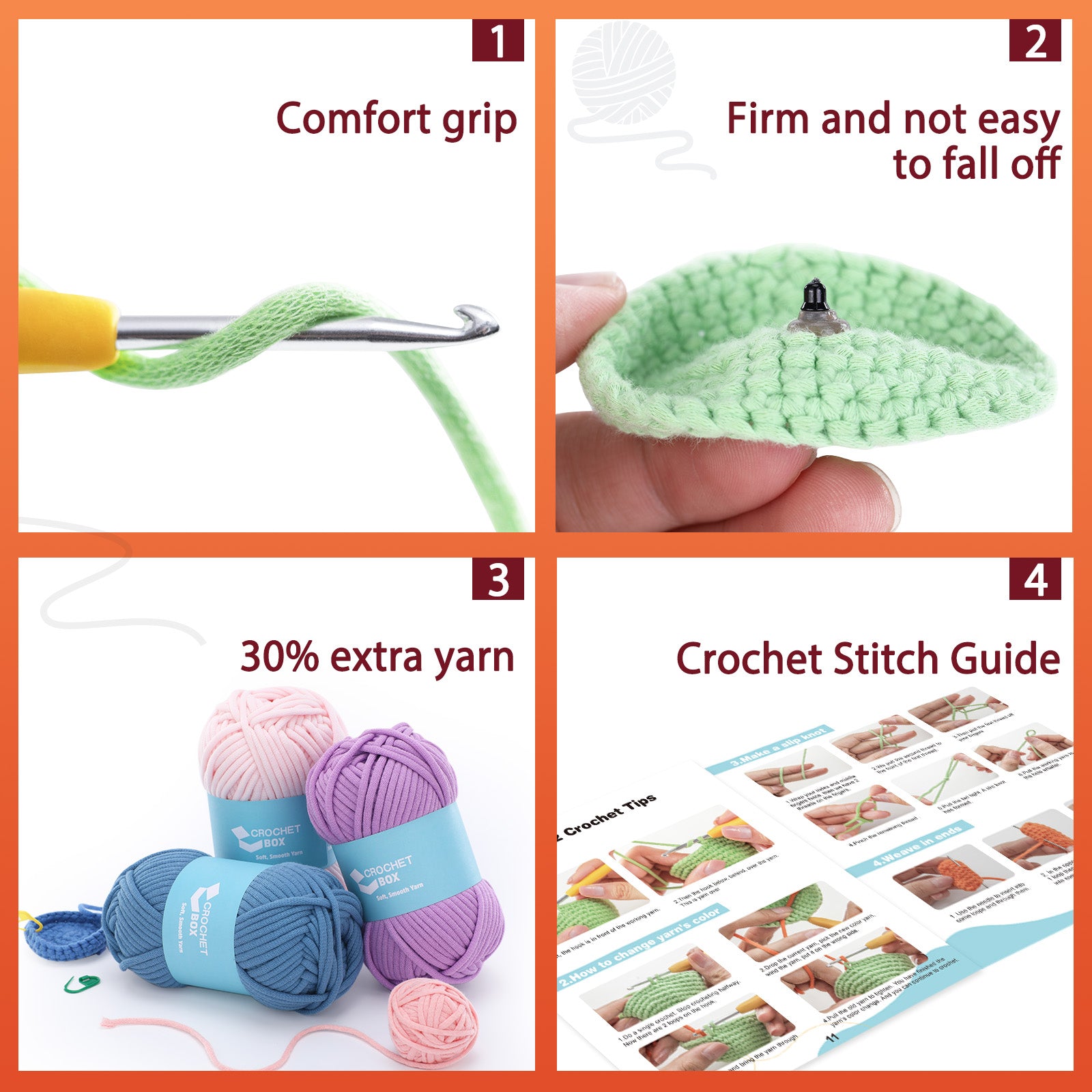 CROCHET BOX Complete Crochet Kit for Beginners —— Ember