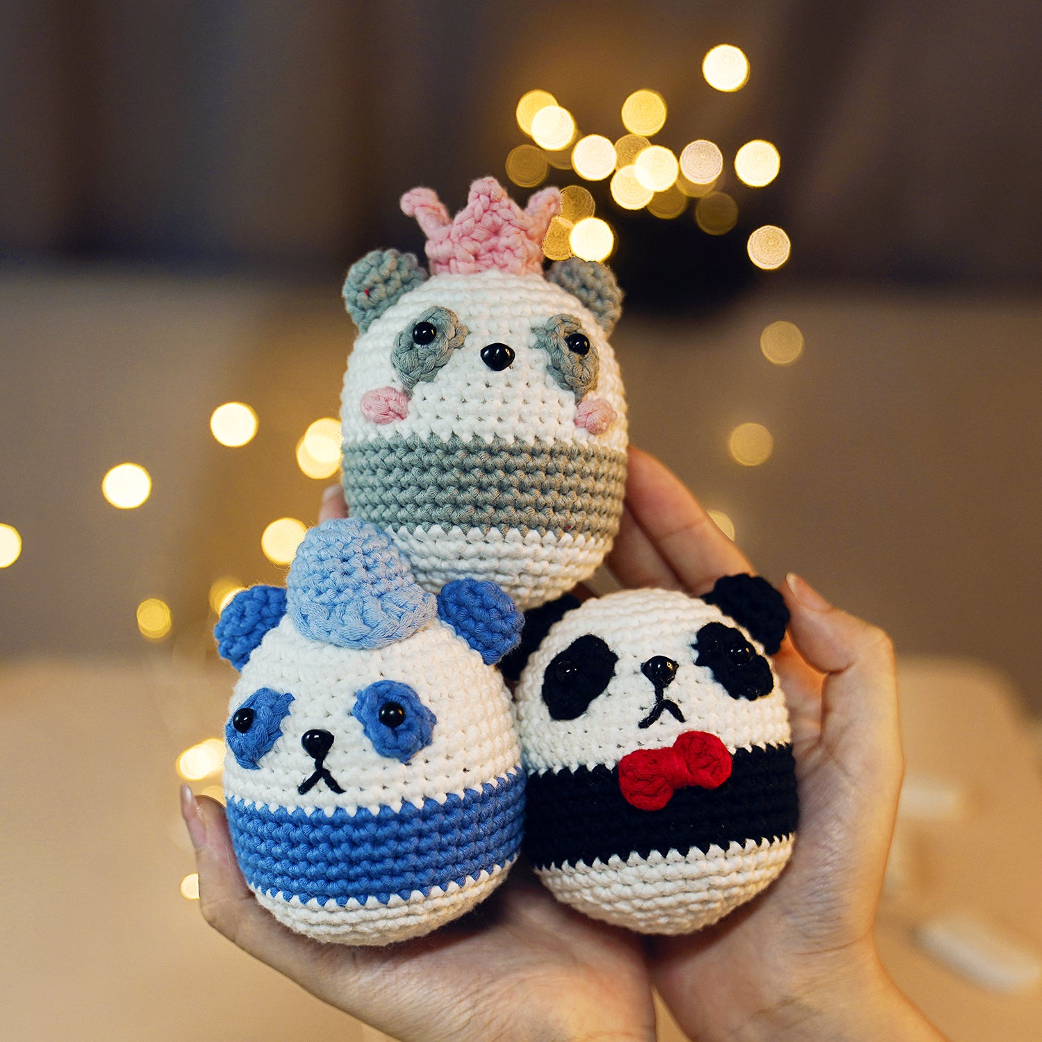 CROCHET BOX Complete Crochet Kit for Beginners - Royal Panda Trio