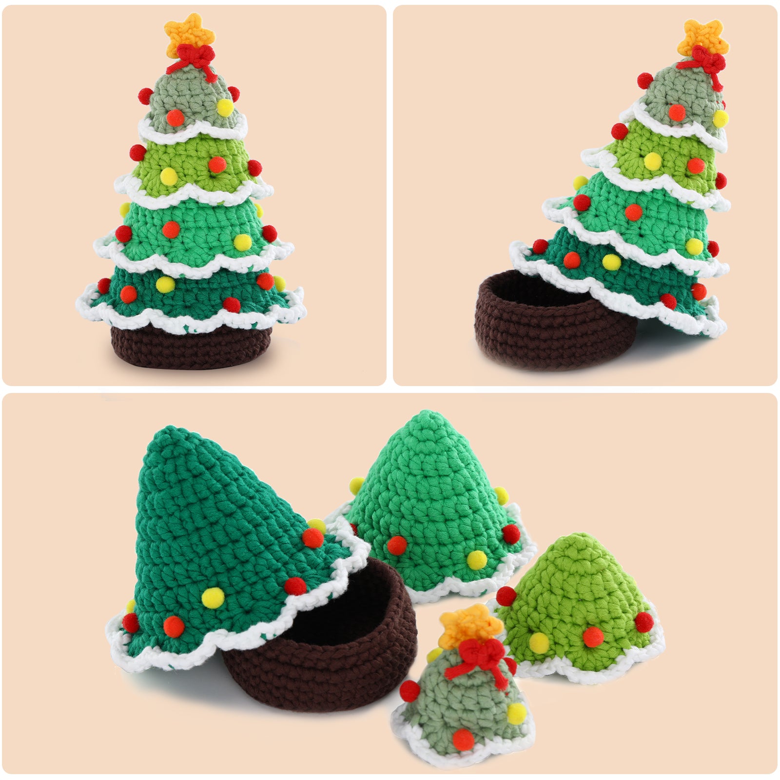 CROCHET BOX Crochet Kit for Beginners —— Christmas Tree Storage