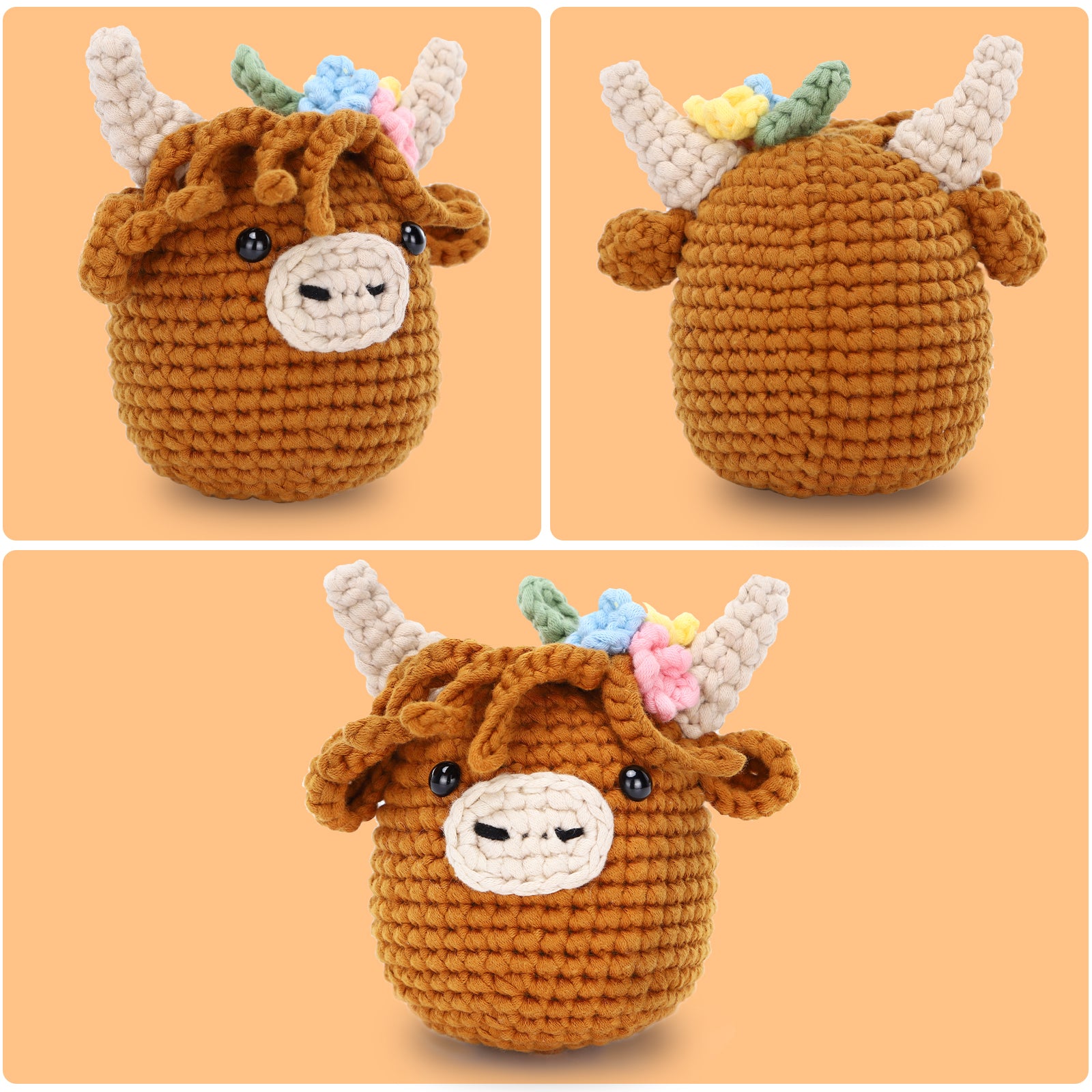 Beginner Cow Crochet Kit - Easy Crochet Starter Kit - Crochet