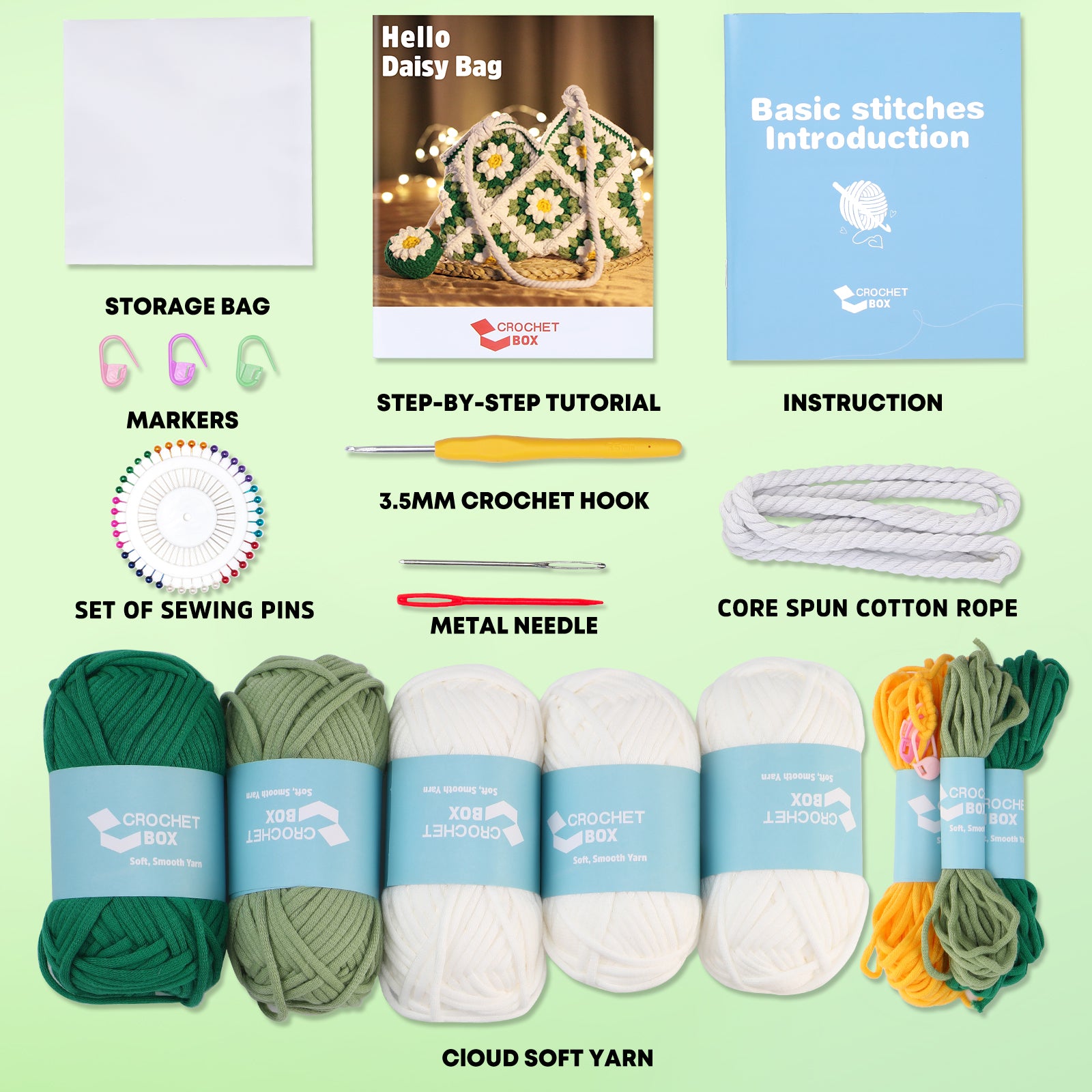 Complete Crochet Kit for Beginners —— Daisy Bag