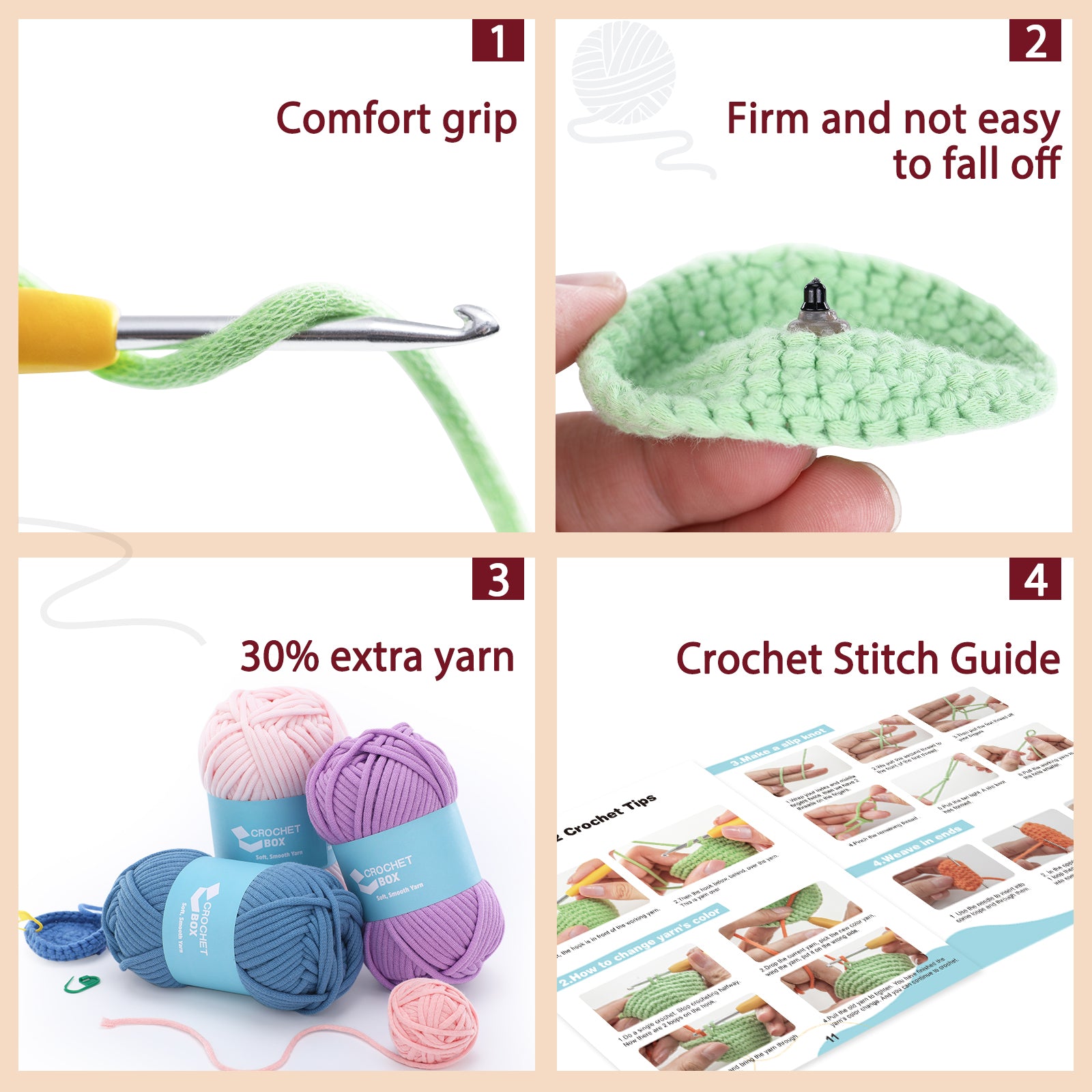 CROCHET BOX Crochet Kit for Beginners —— Christmas Axolotls