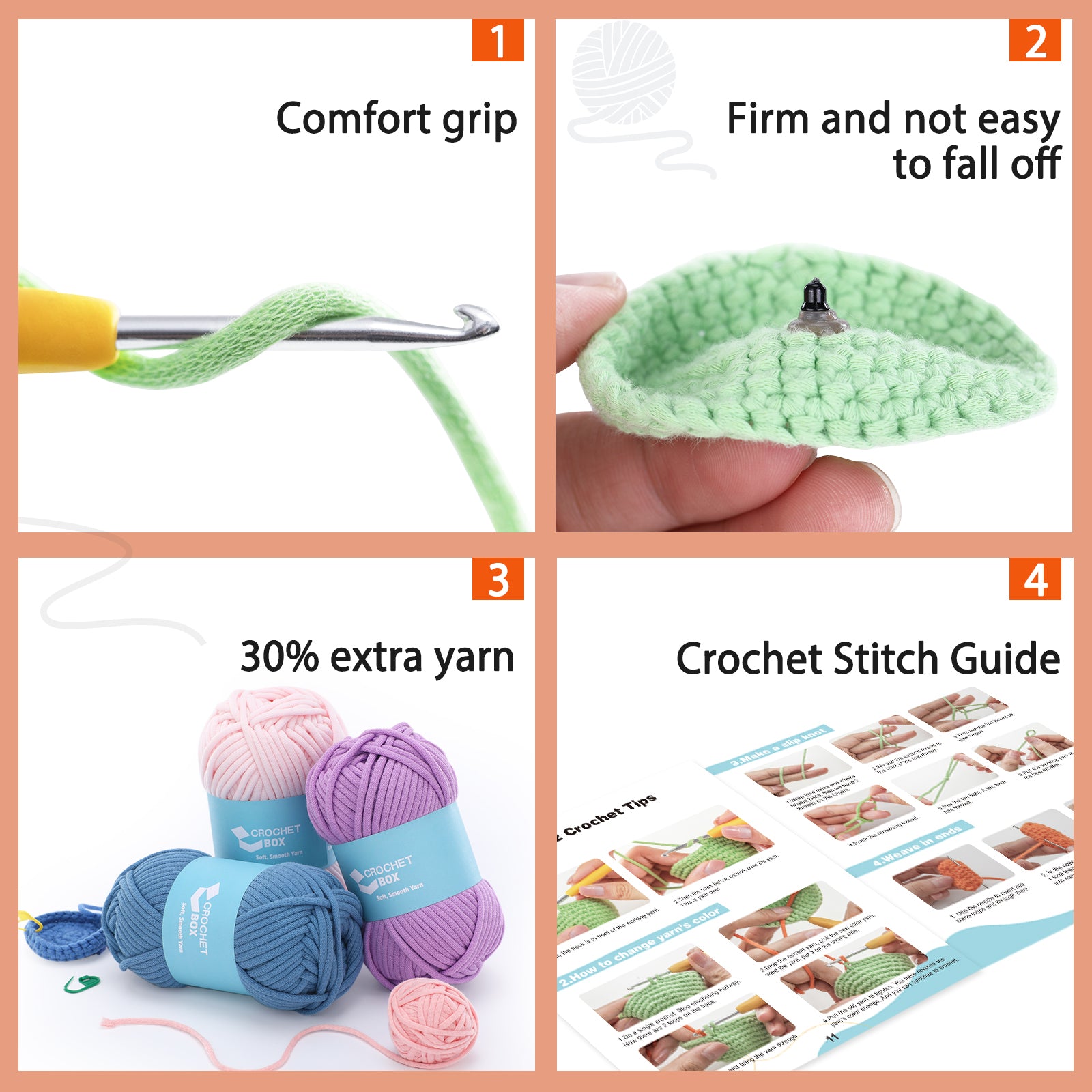 CrochetBox Crochet Kit for Beginners: Shiba Inu Crochet Kit, Include Easy Knitting Soft Yarn, Step-by-Step Video, Birthday Gift for Adults, Teens