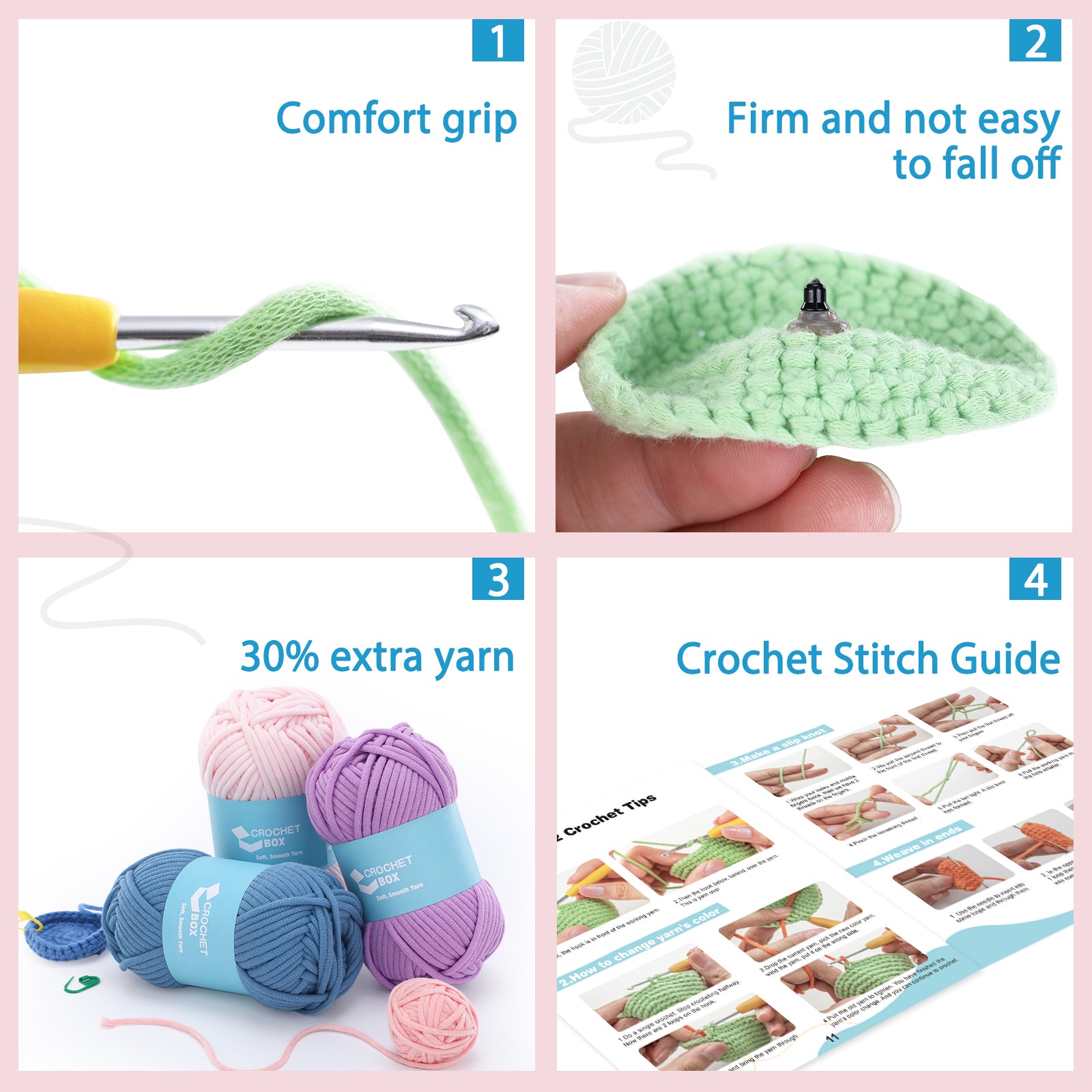 CrochetBox Complete Crochet Kit for Beginners - Shark