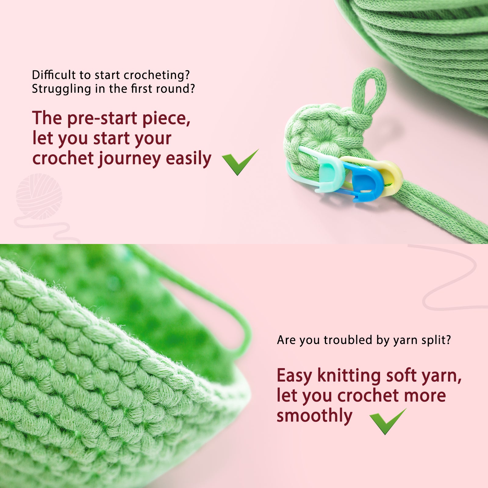 Complete Crochet Kit for Beginners—— Milk pink cow