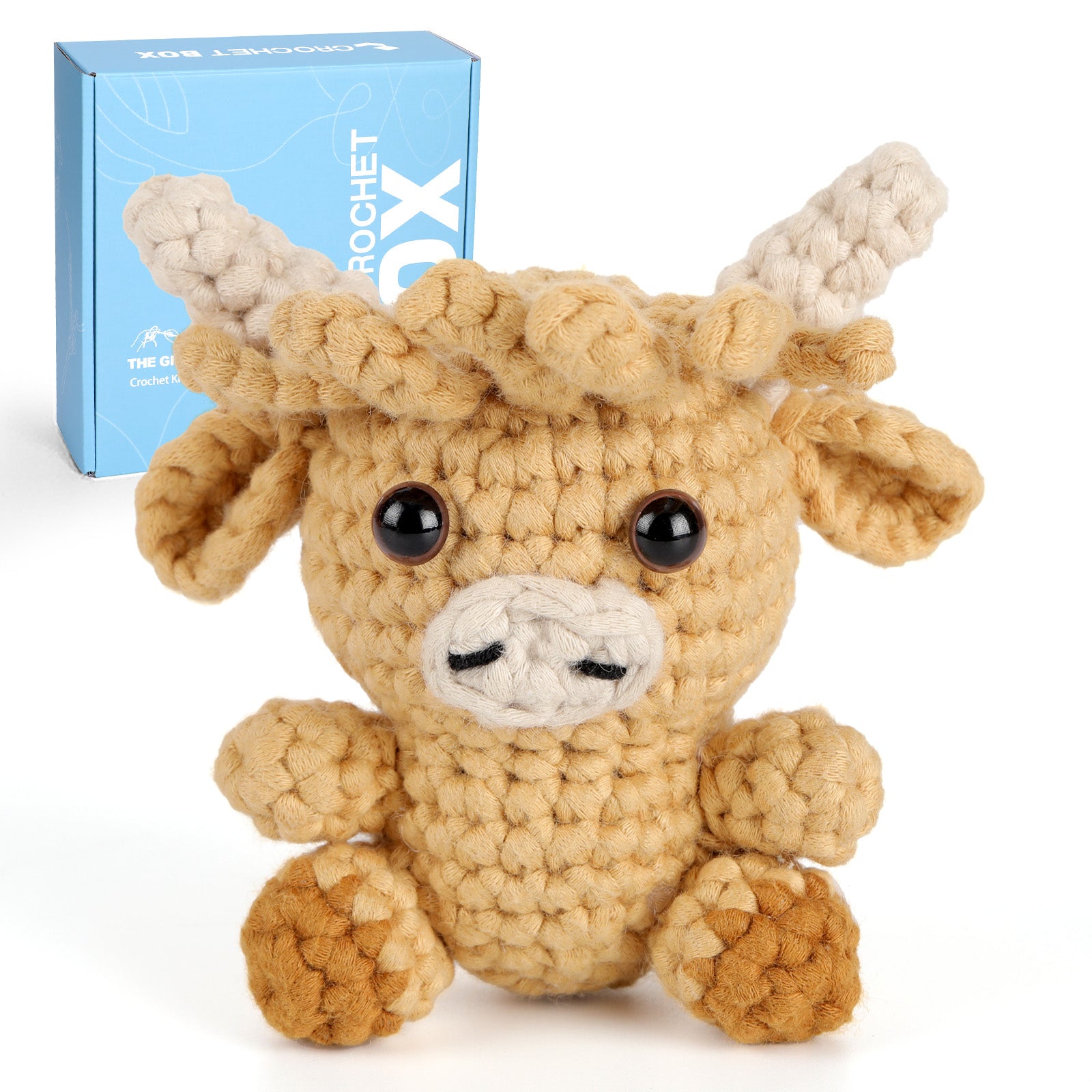 CROCHET BOX Complete Crochet Kit for Beginners —— Highland Cow