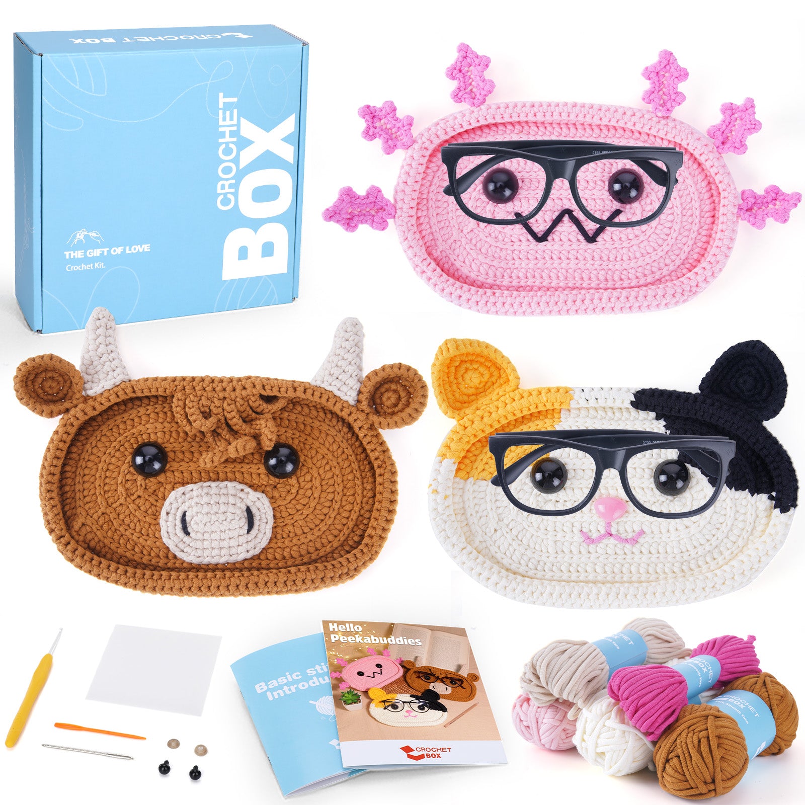 CROCHET BOX Complete Crochet Kit for Beginners ——Peekabuddies